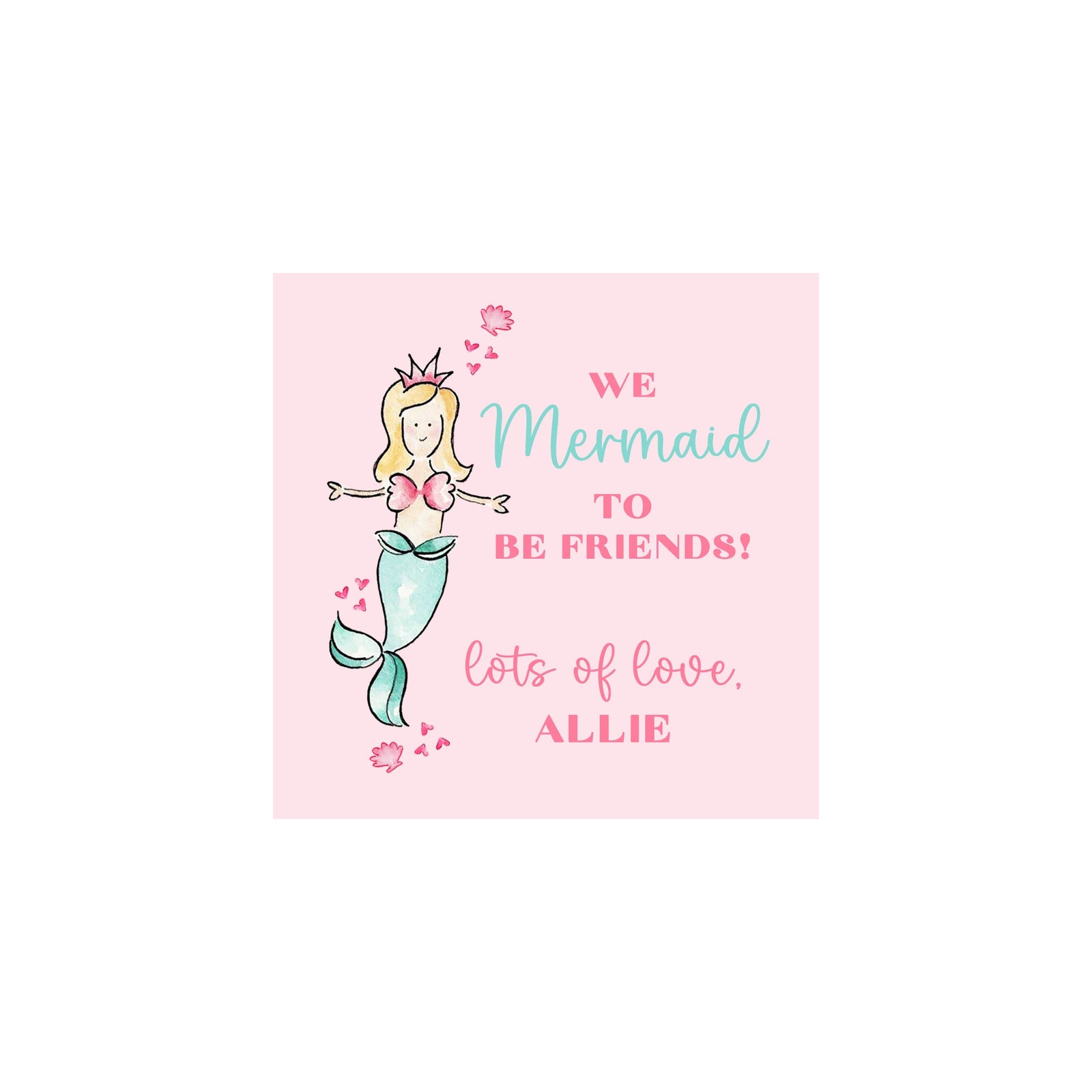 Mermaid Valentine Gift Tags & Stickers