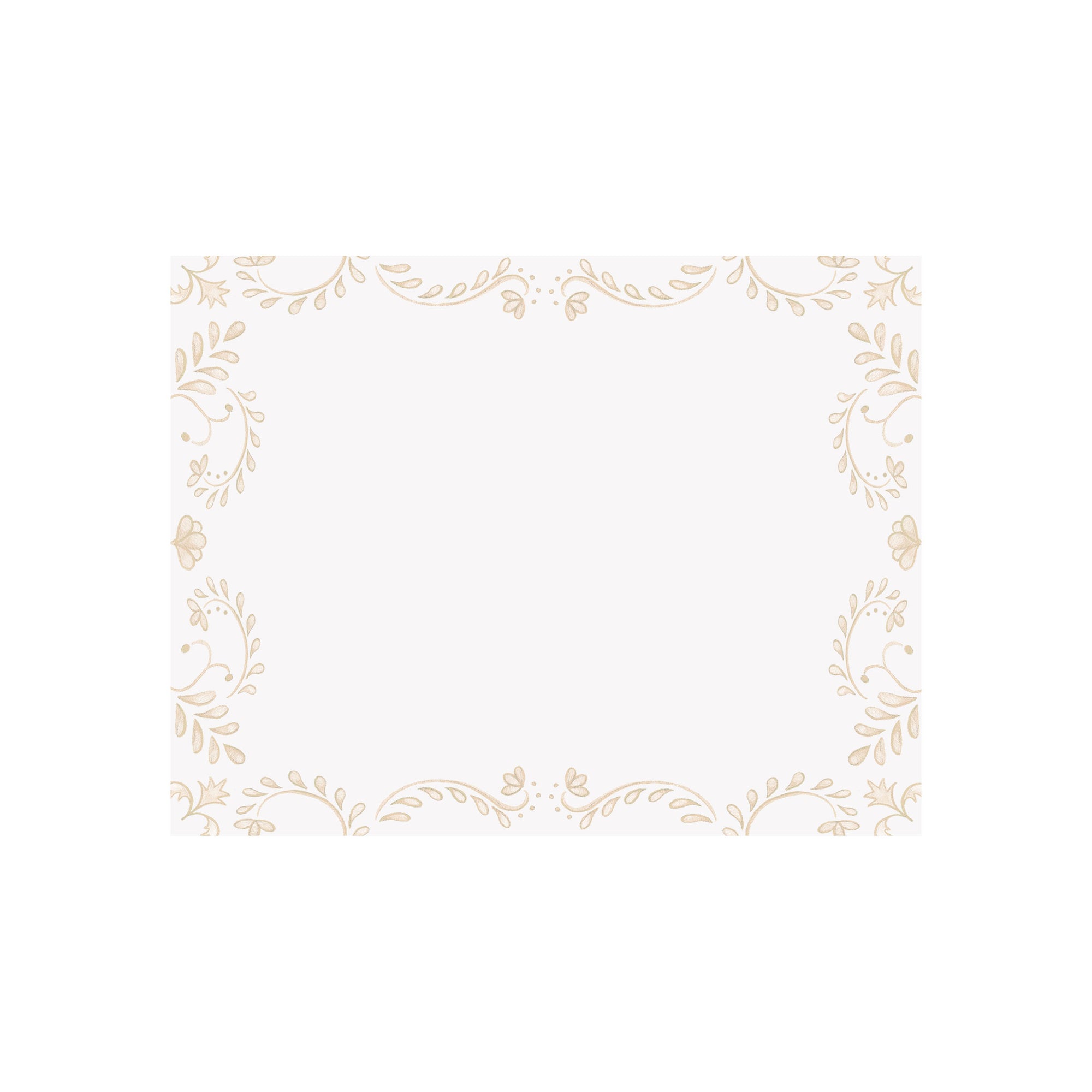 Neutral Chinoiserie Border Note Card