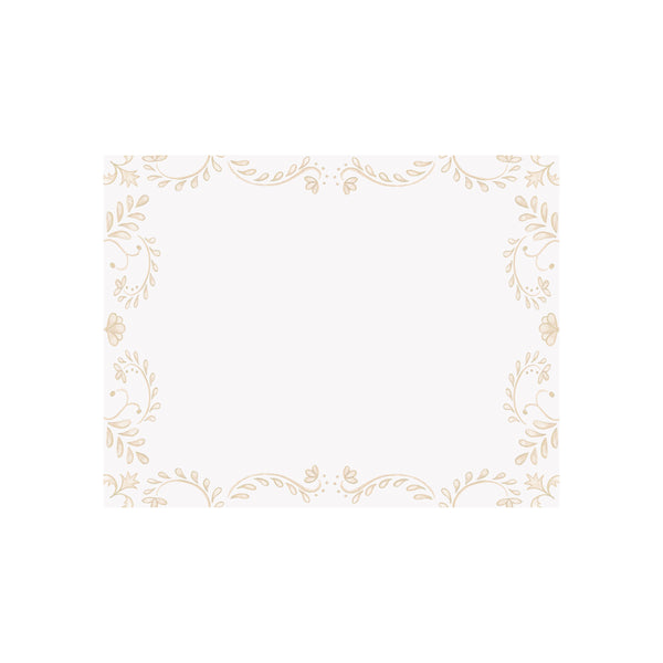Neutral Chinoiserie Border Note Card - Brake Ink Stationery
