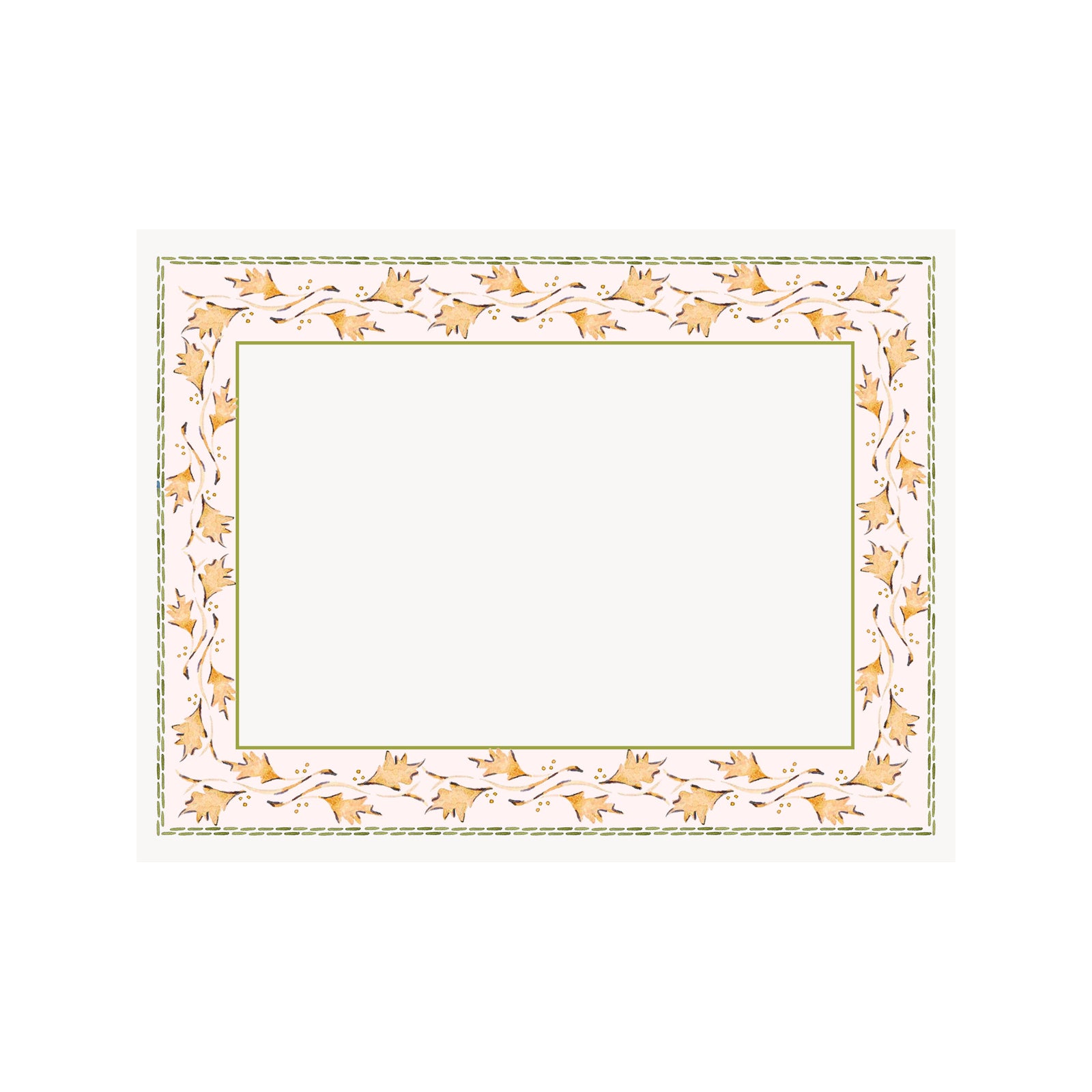 Oak Leaf Garland Border Holiday Note Card