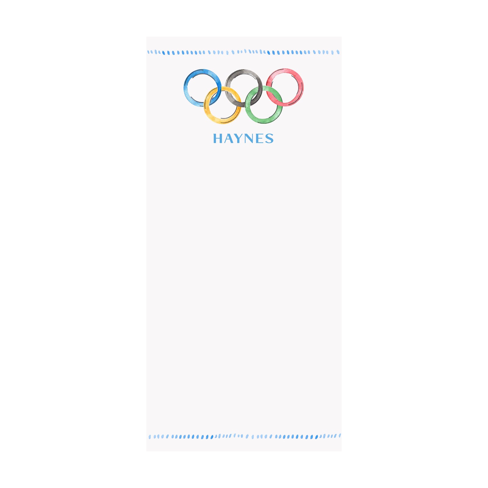Olympic Rings Notepad- Personalized