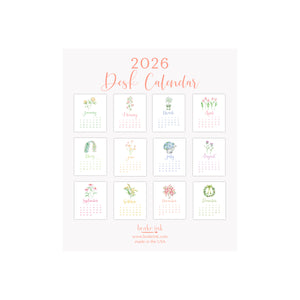 2026 Desk Calendar