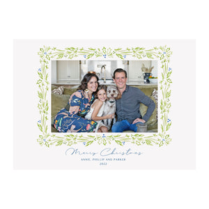 Paperwhite Green & Navy Holiday Photo Cards