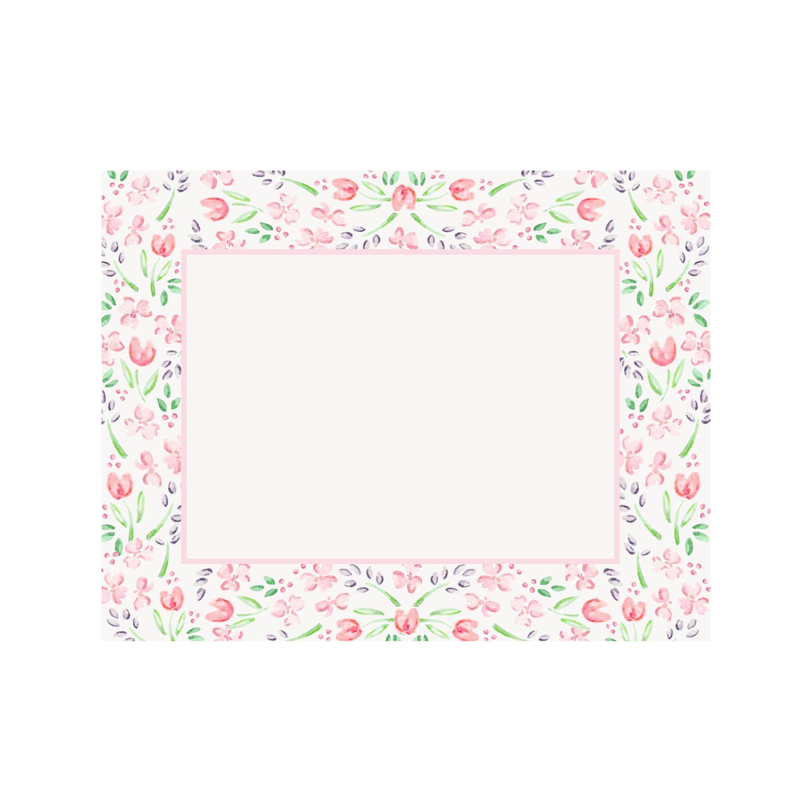 Pastel Floral Border Note Card