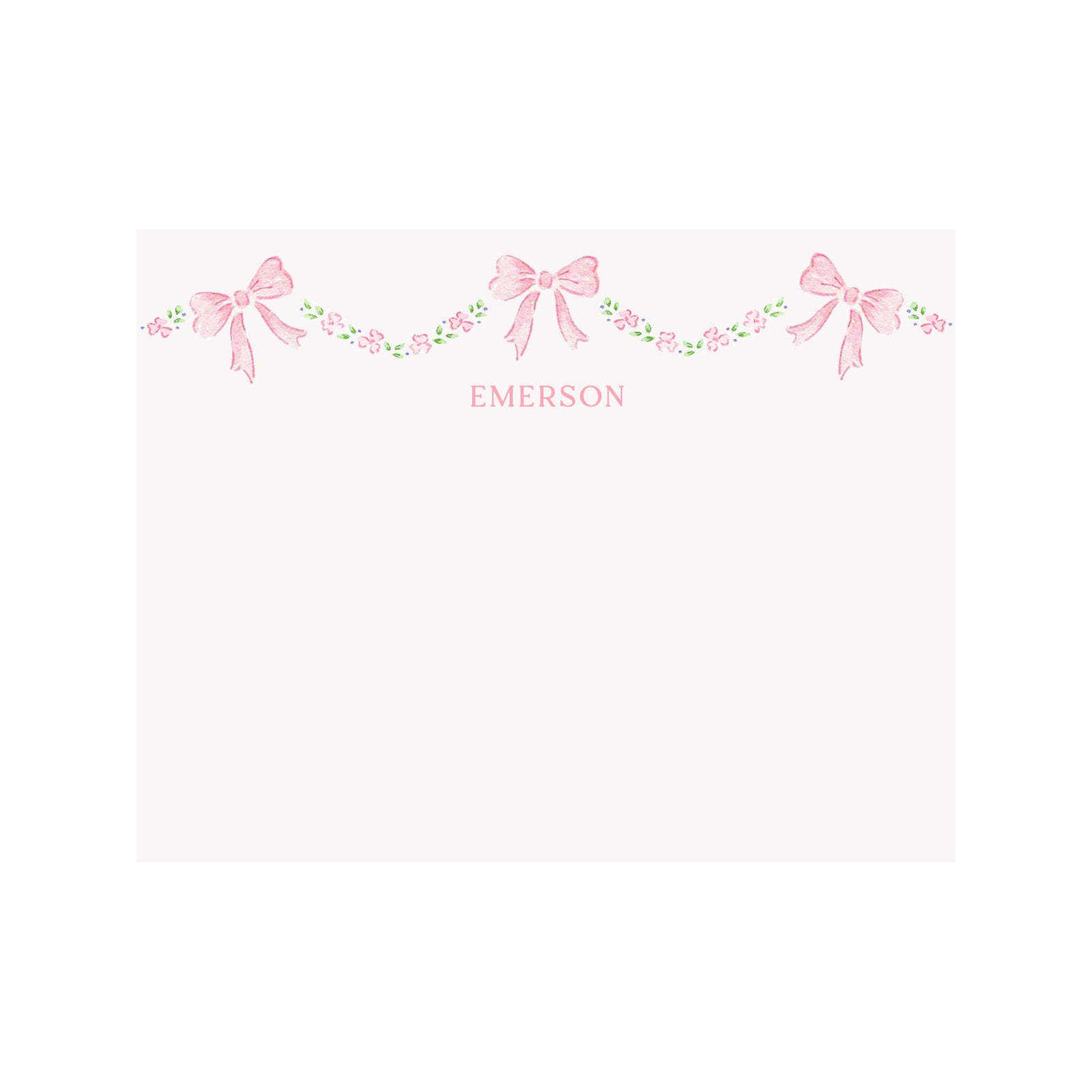 Pastel Garland Border Personalized Stationery