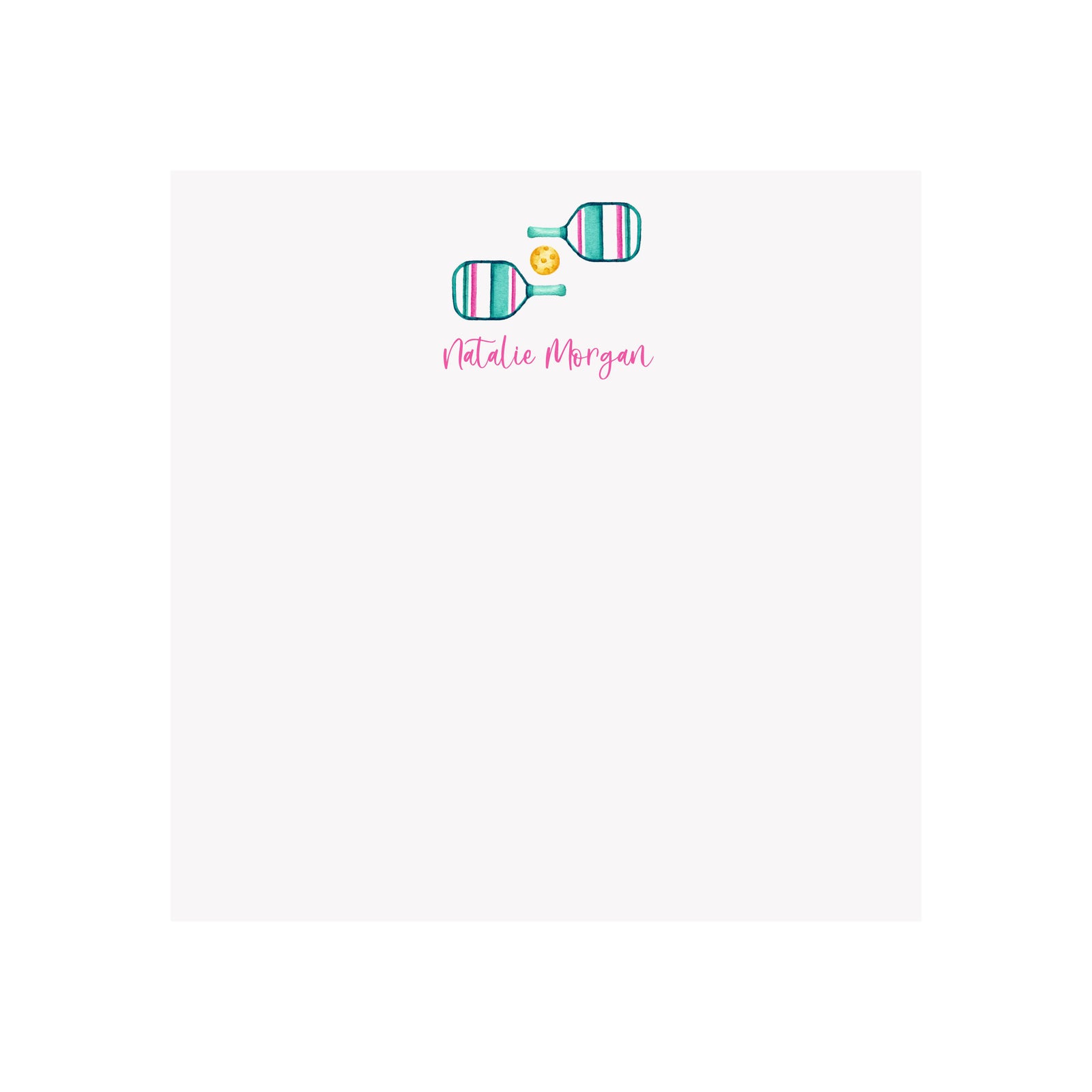 Pickleball Notepad- Personalized- Pink/Teal
