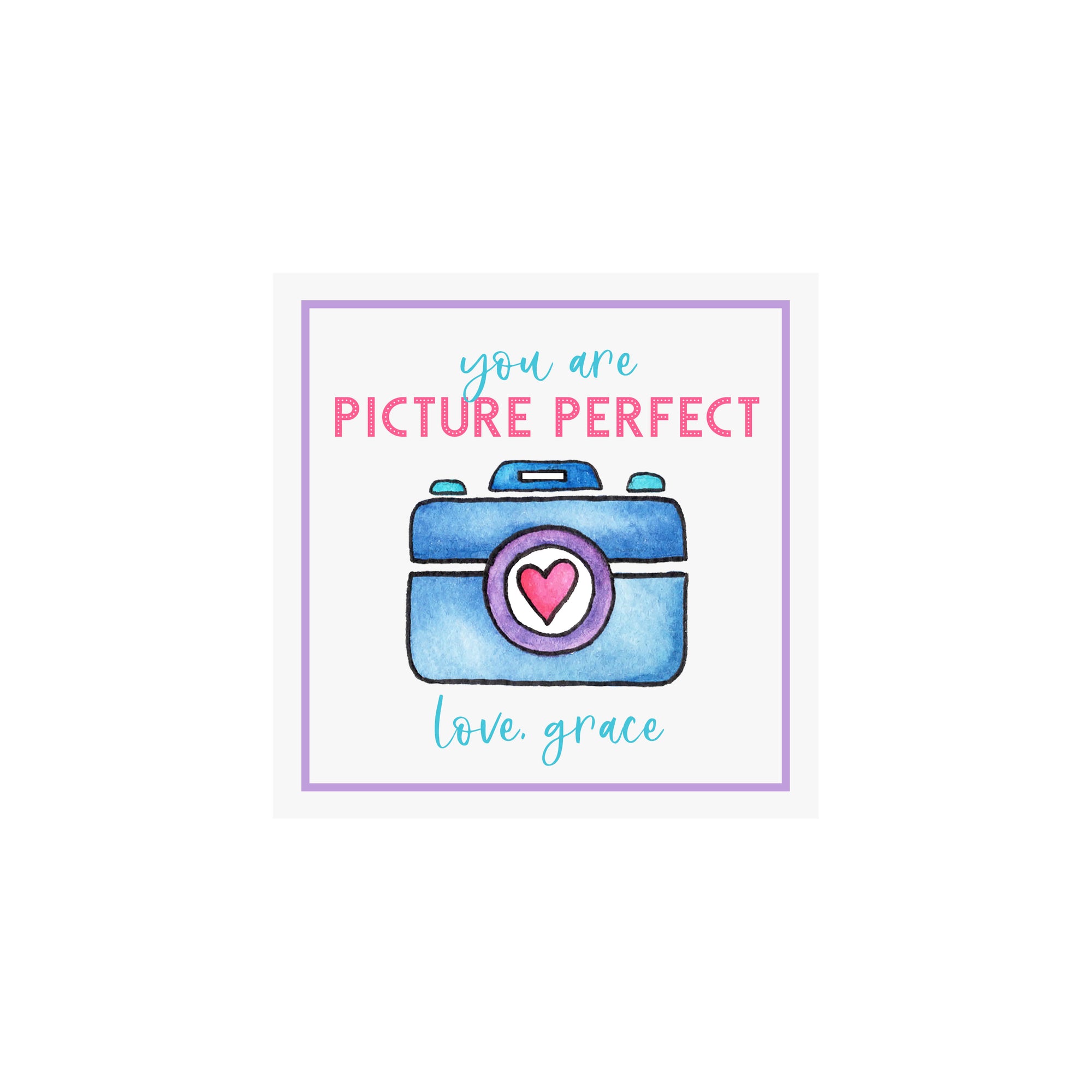 Camera Picture Perfect Valentine Gift Tags & Stickers