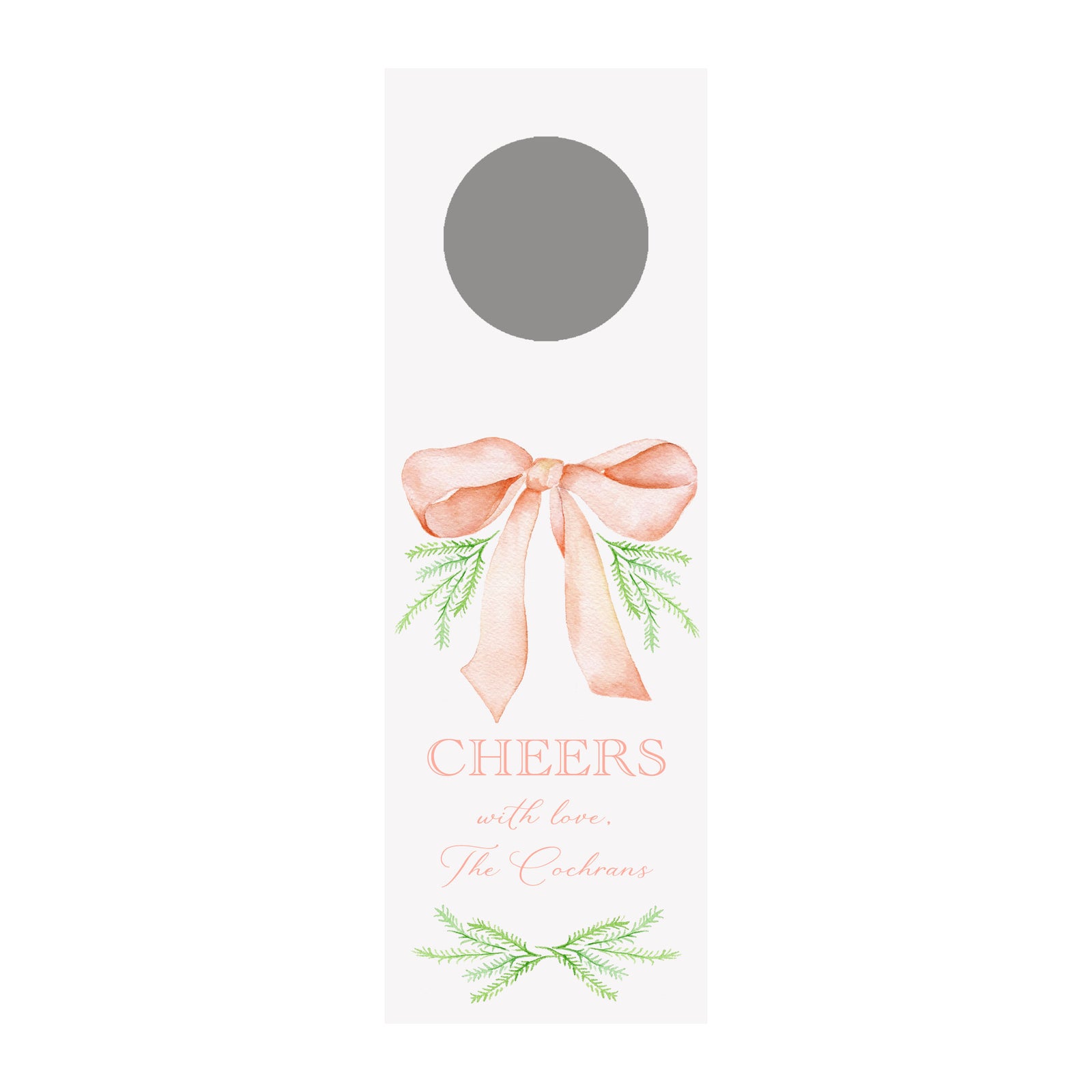 Pine Garland Personalized Wine Tag