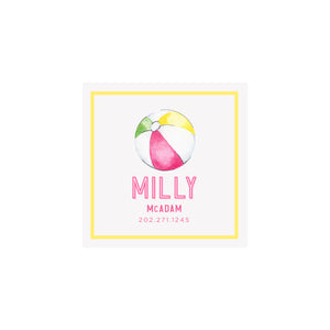 Beach Ball Bag Tags- Pink/Yellow