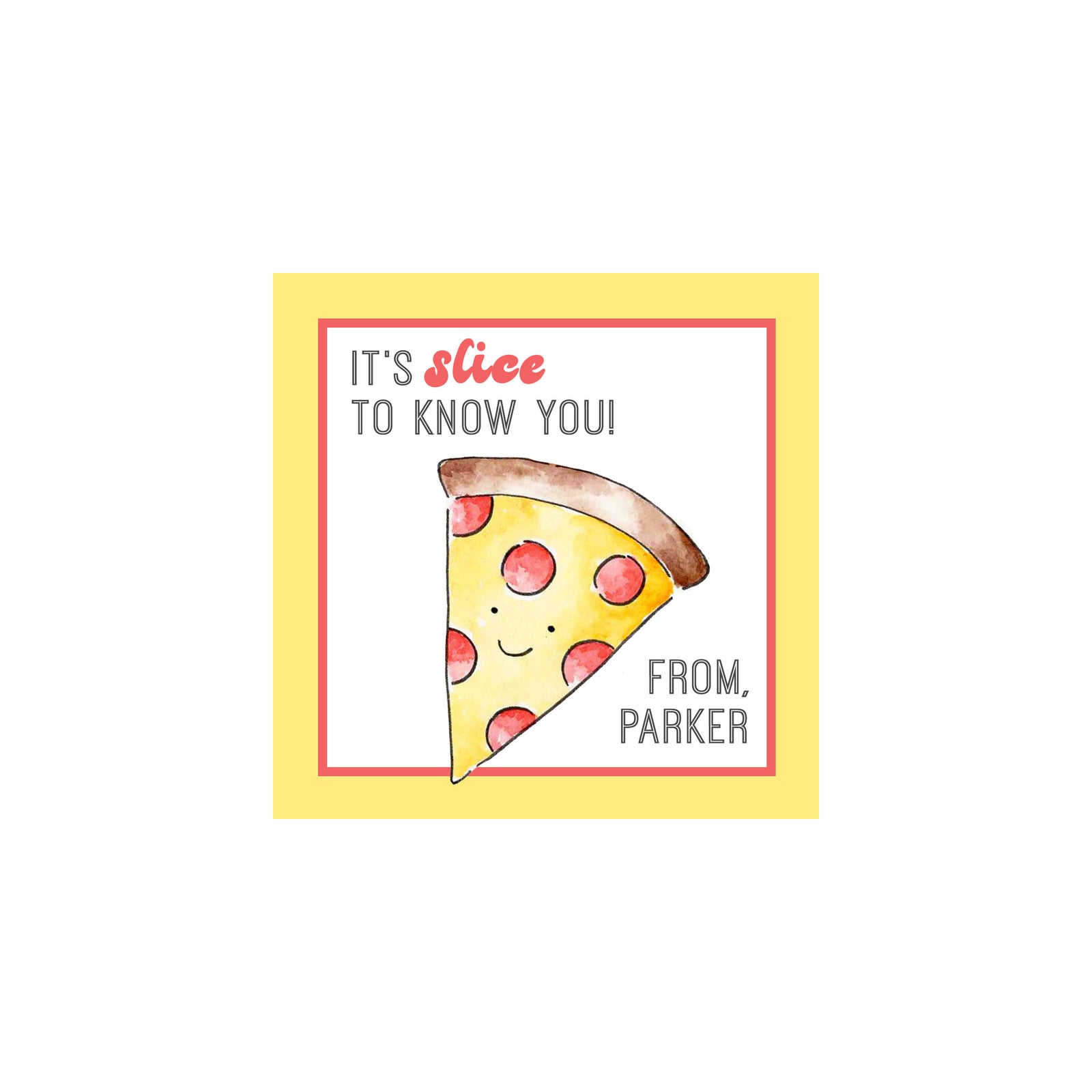 Pizza Slice Valentine Gift Tags & Stickers