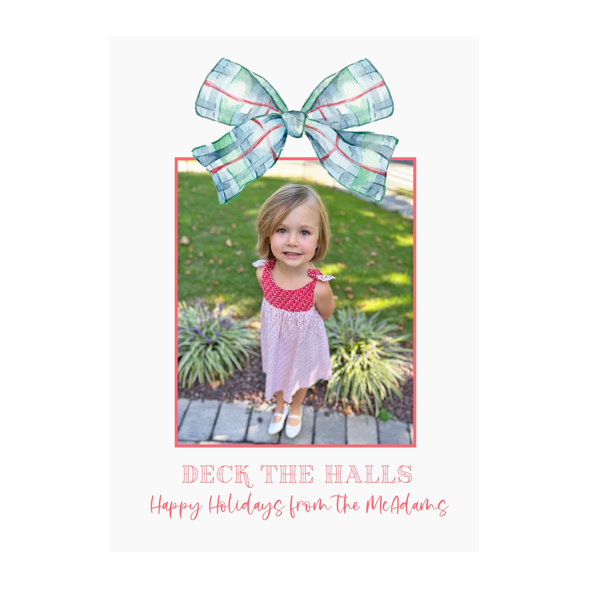 Plaid Bow Holiday Photo Cards