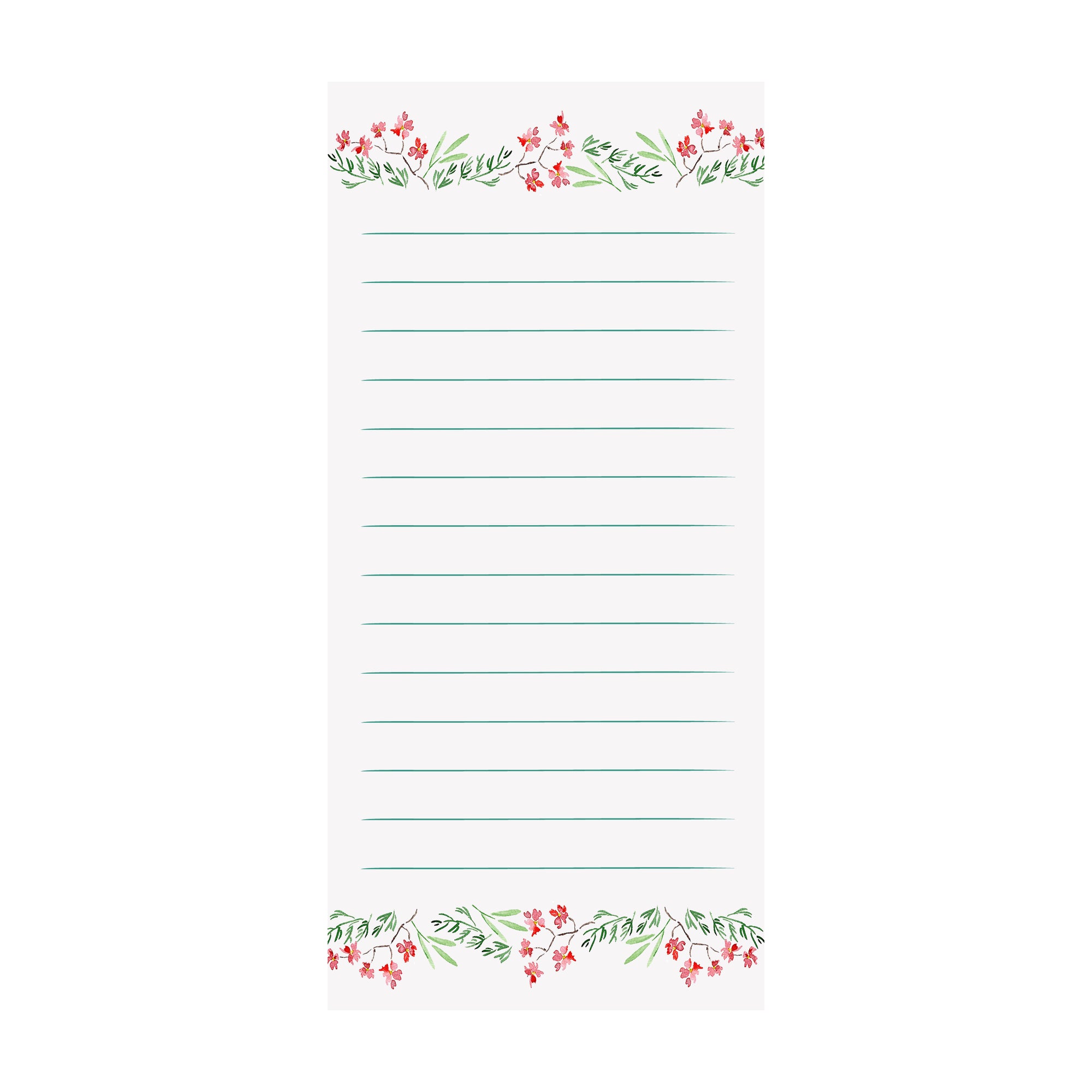 Flowers and Pine Garland Notepad
