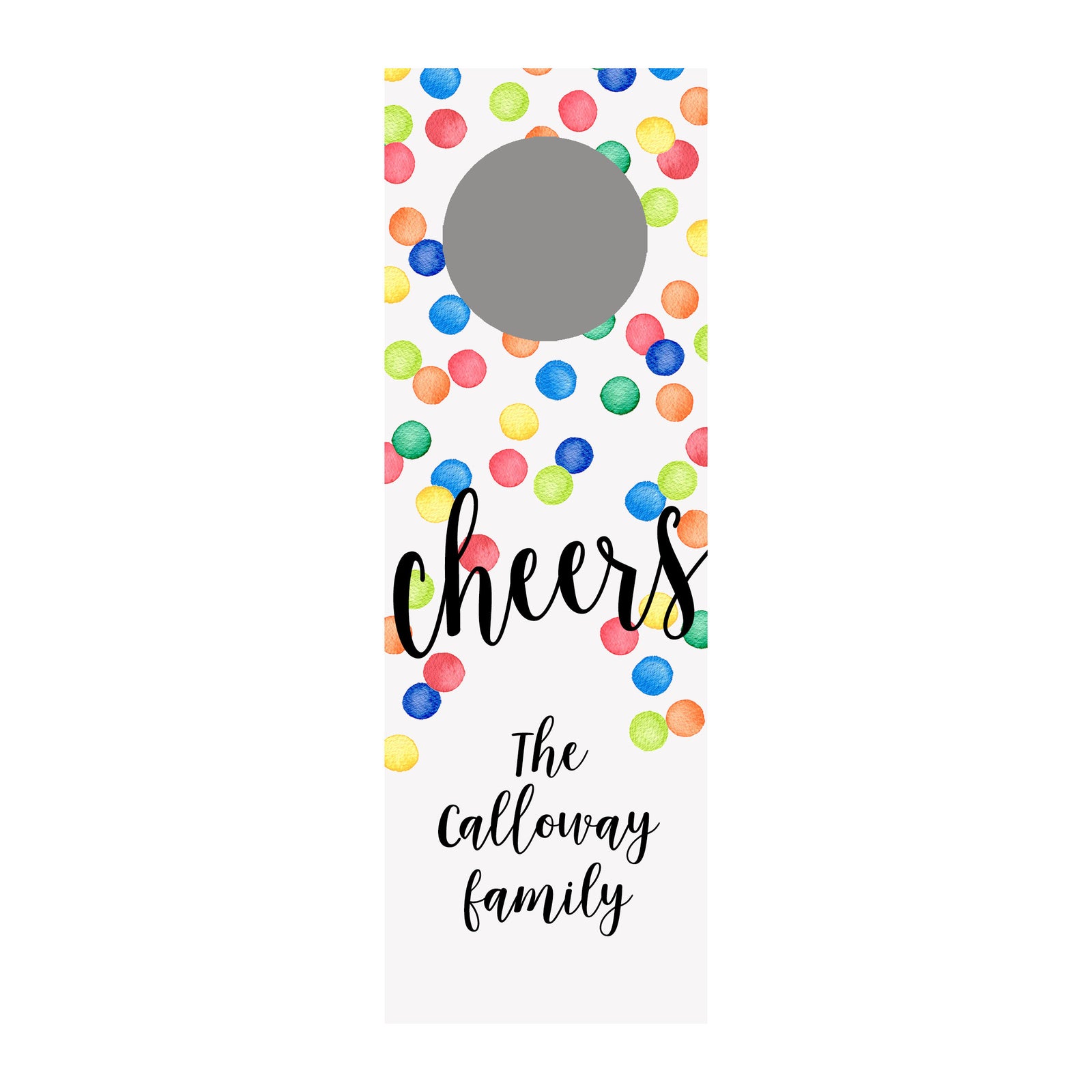 Confetti Dots Personalized Wine Tag