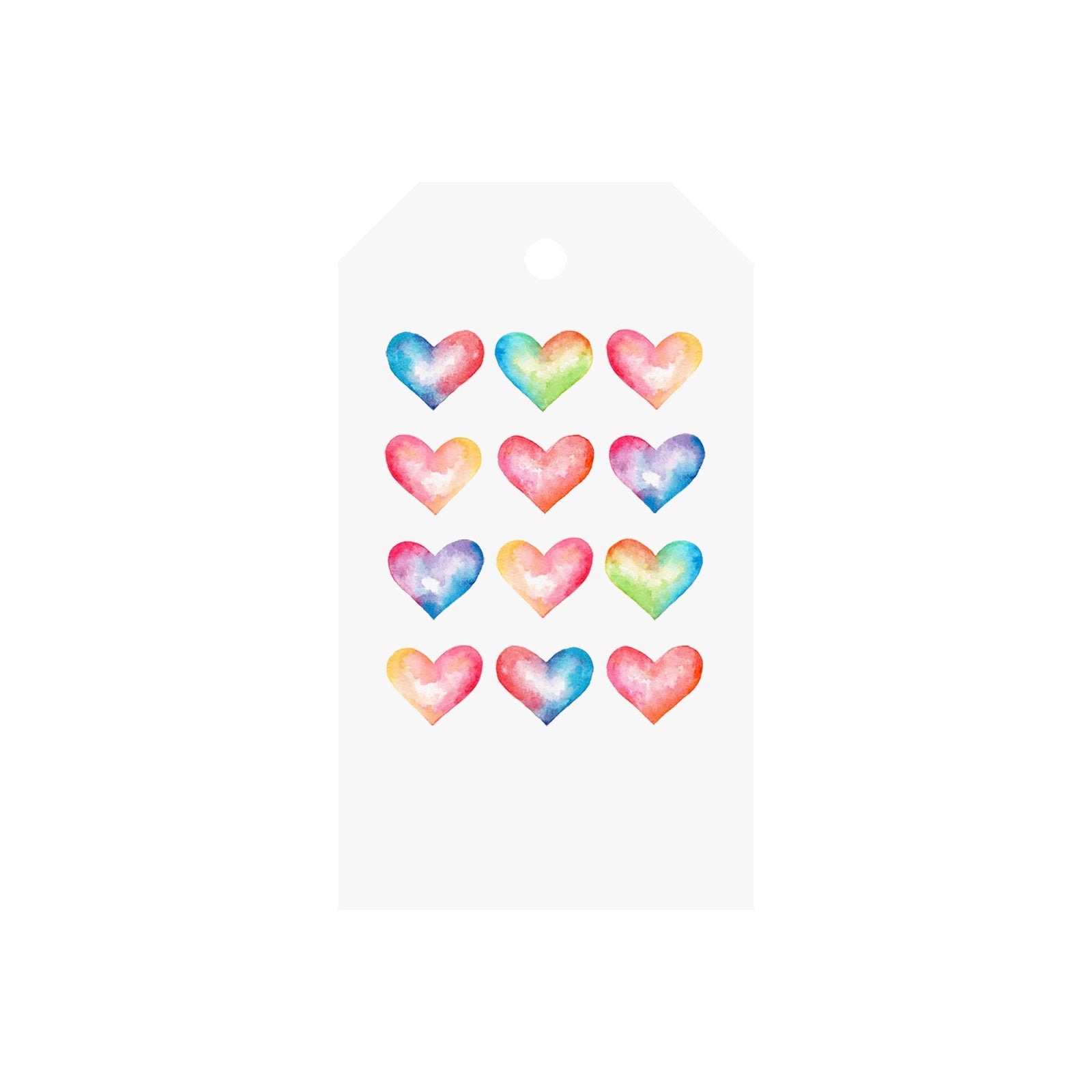 Rainbow Hearts Luggage Gift Tags