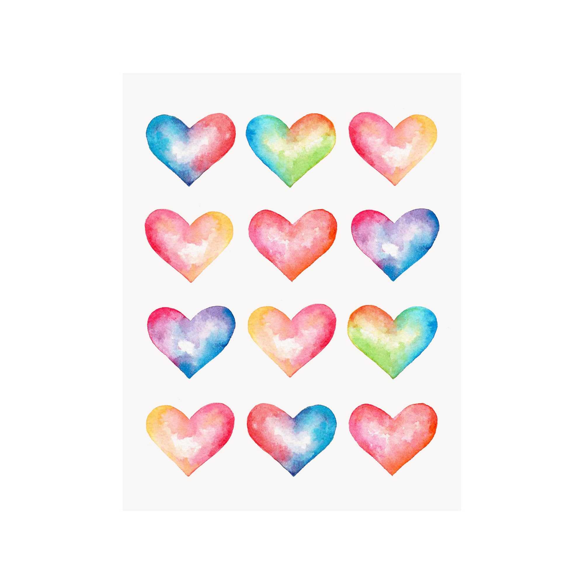 Rainbow Hearts Love Card