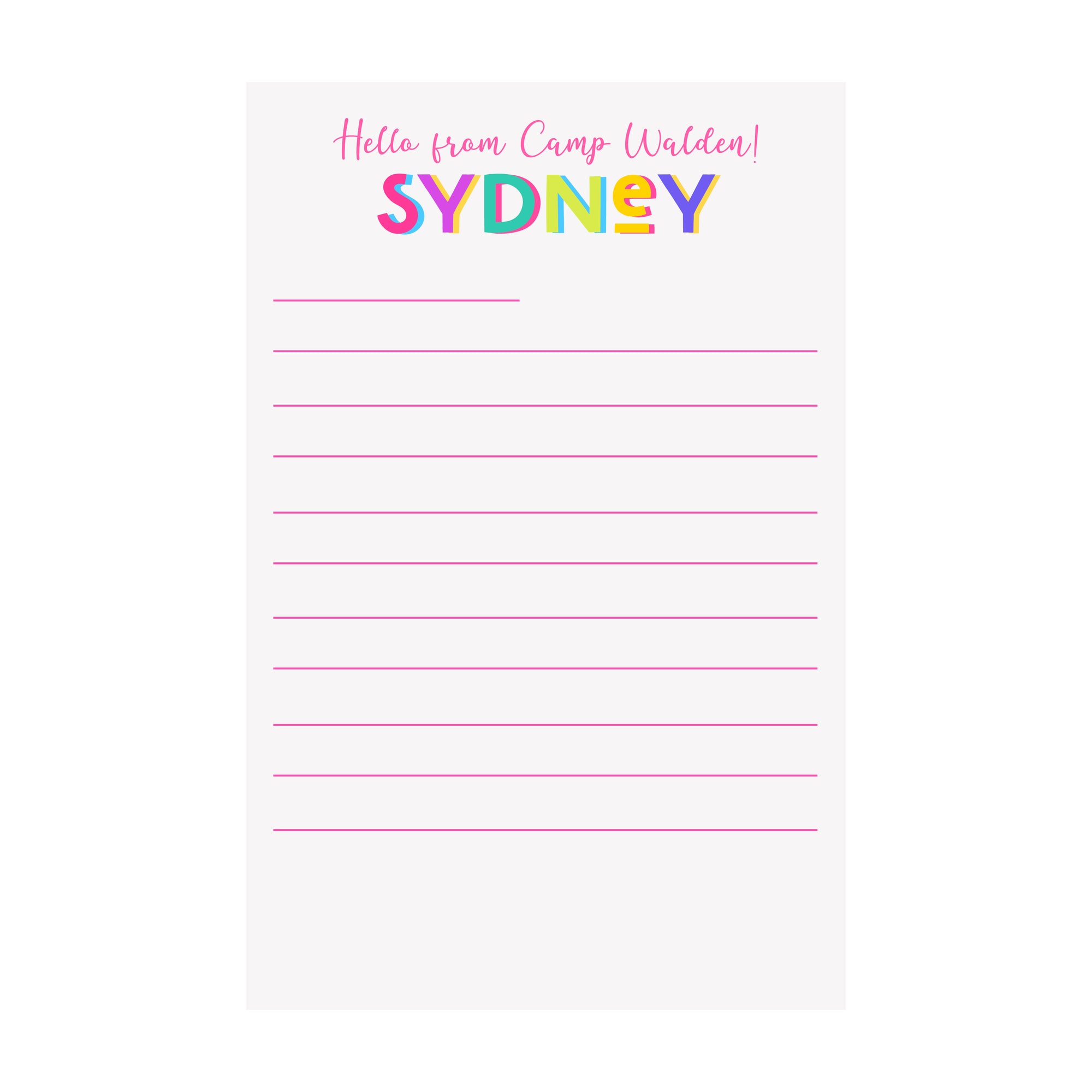 Hello from your Camp Paper- Assorted Styles & Colors