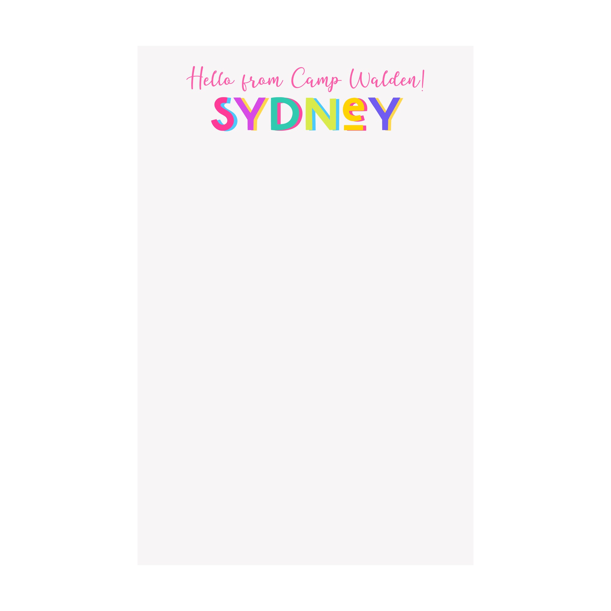 Hello from your Camp Paper- Assorted Styles & Colors