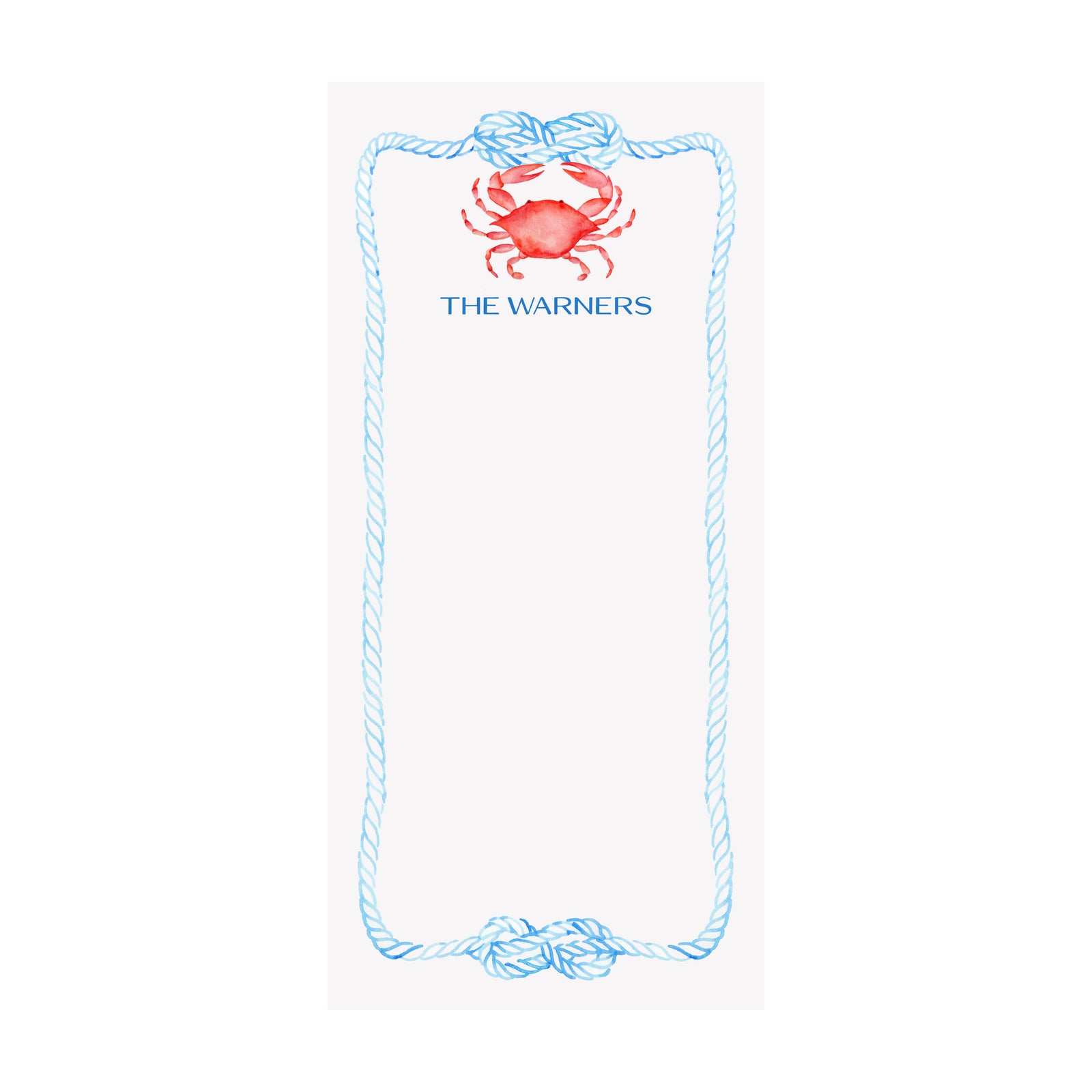 Crab- Red- Notepad- Personalized