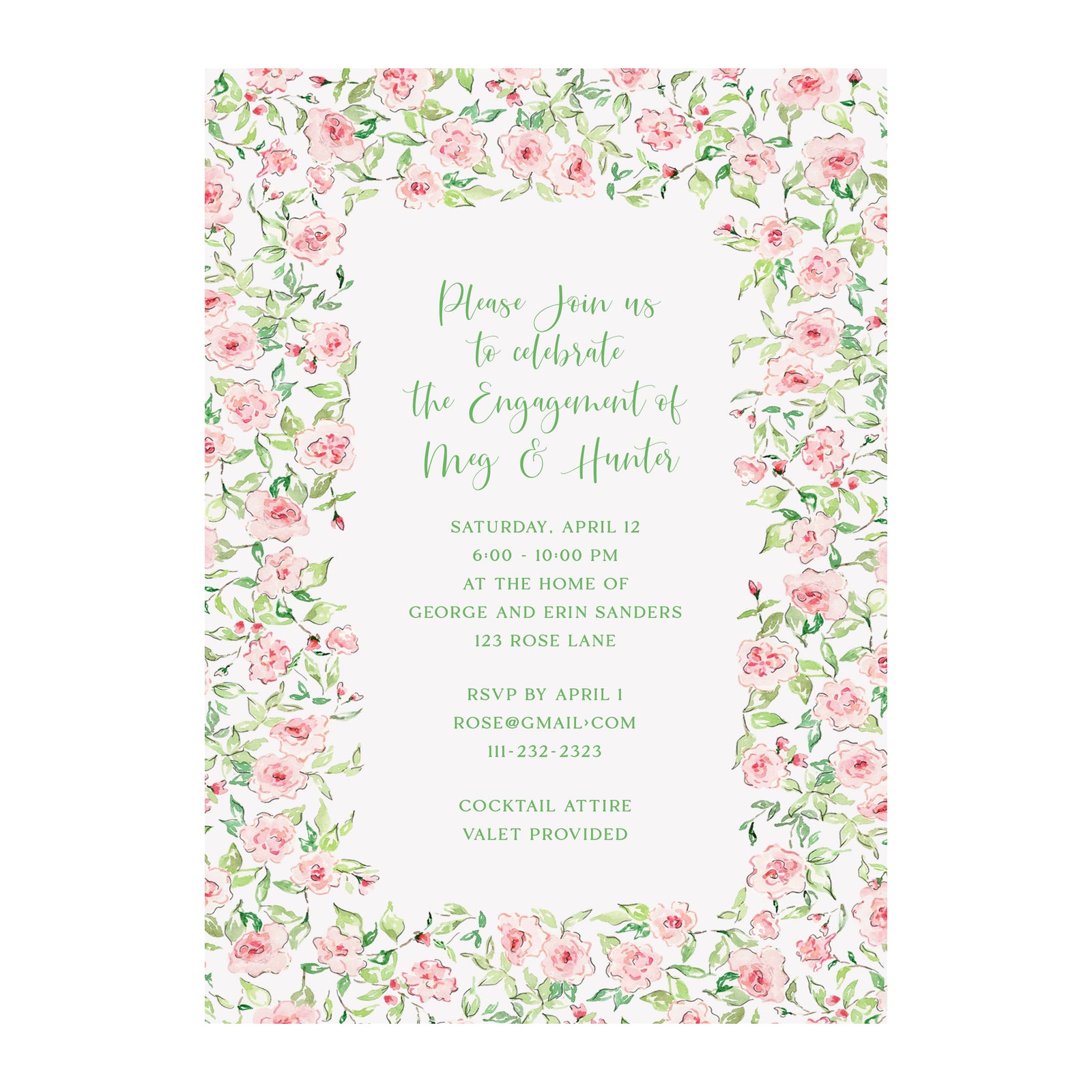 Rose Garland Invitation