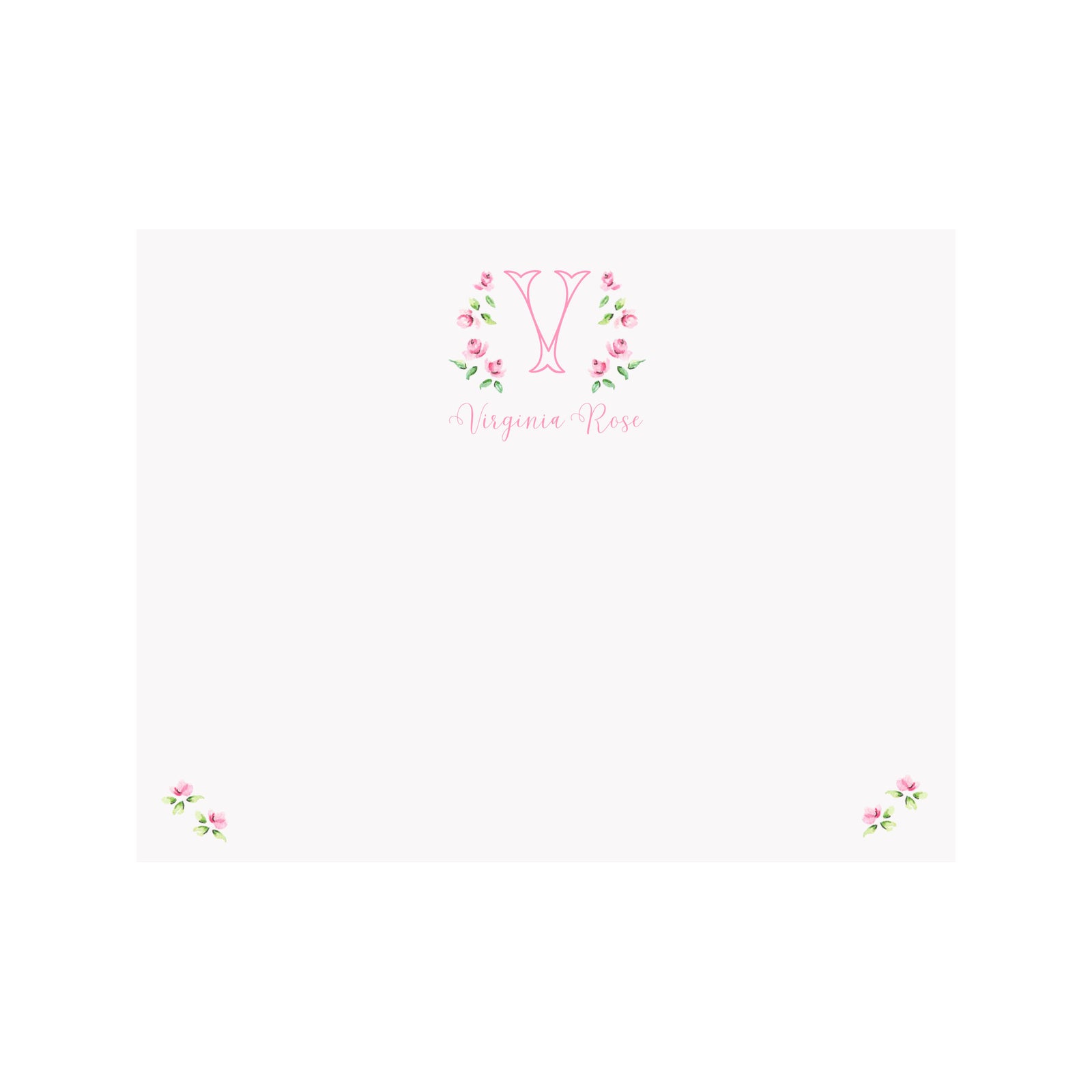 Rose Monogram Stationery