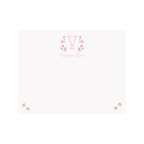 Rose Monogram Stationery - Brake Ink Stationery