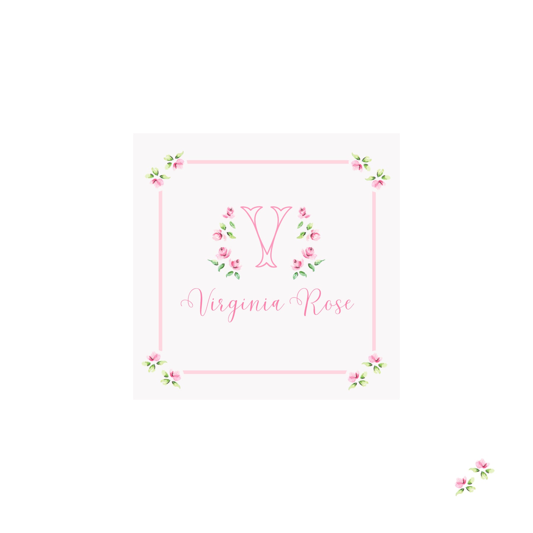 Rose Monogram Gift Tags & Stickers