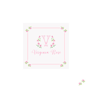 Rose Monogram Gift Tags & Stickers