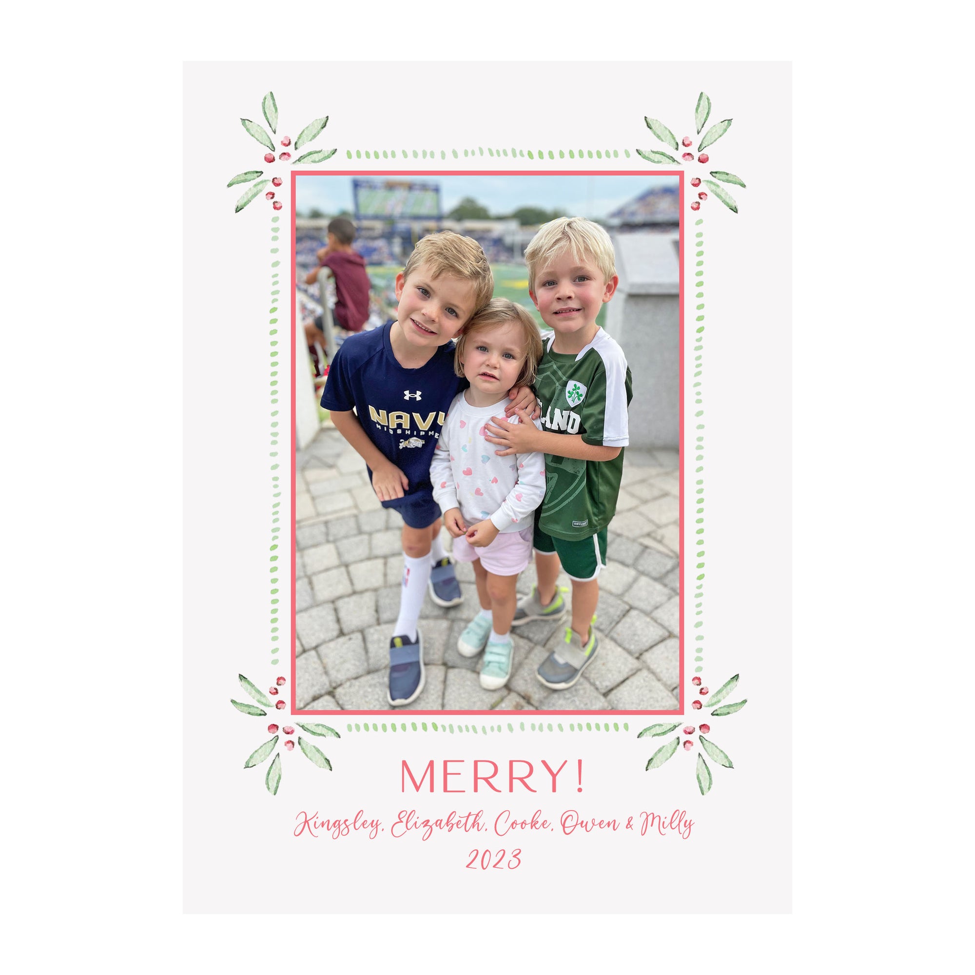 Sage Garland Holiday Photo Cards