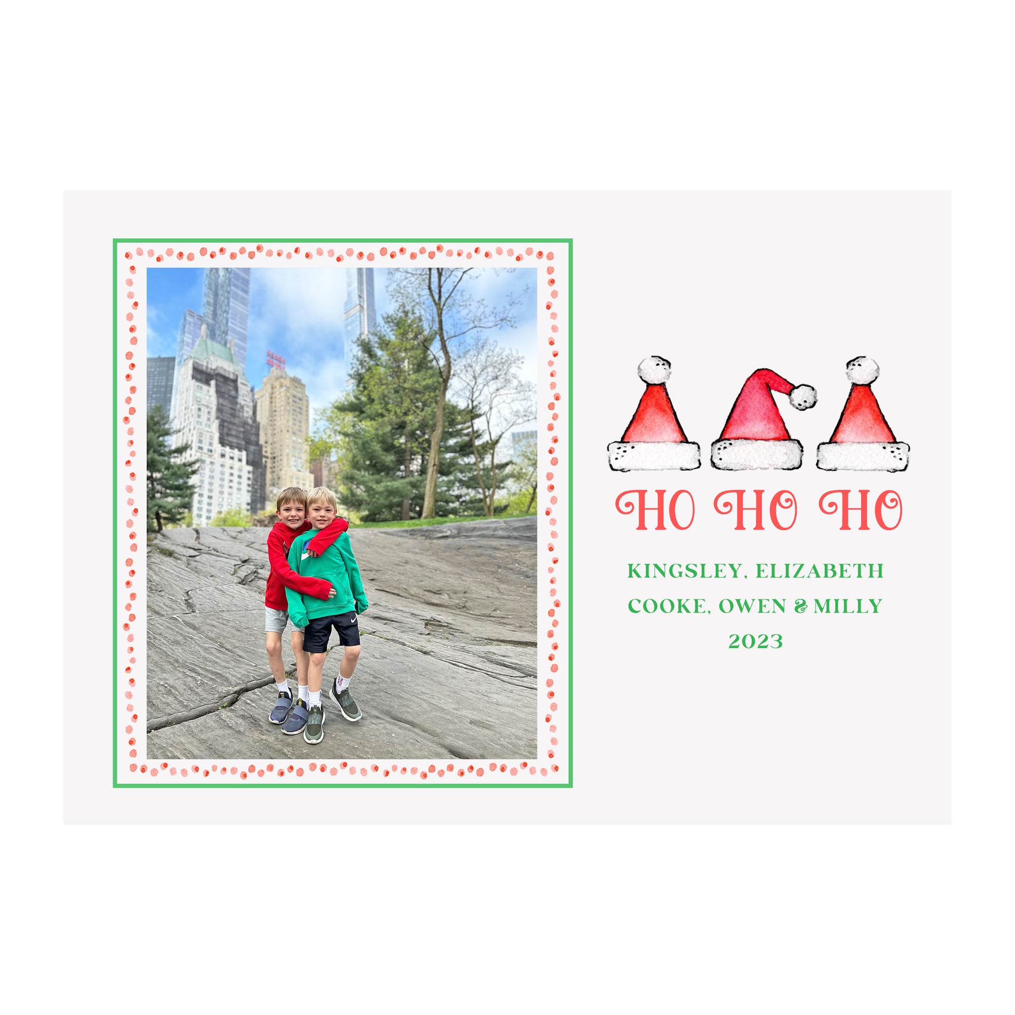 Santa Hats Holiday Photo Cards