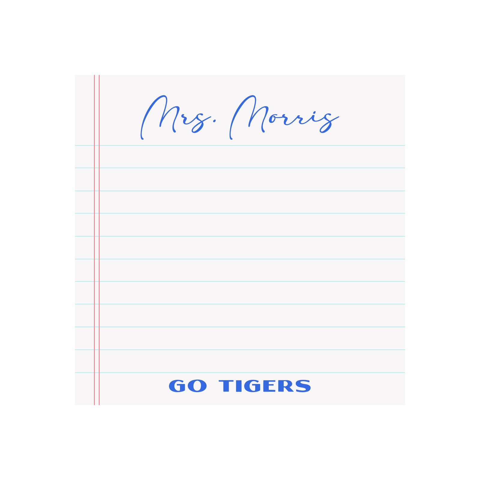 School Spirit Notepad- Personalized