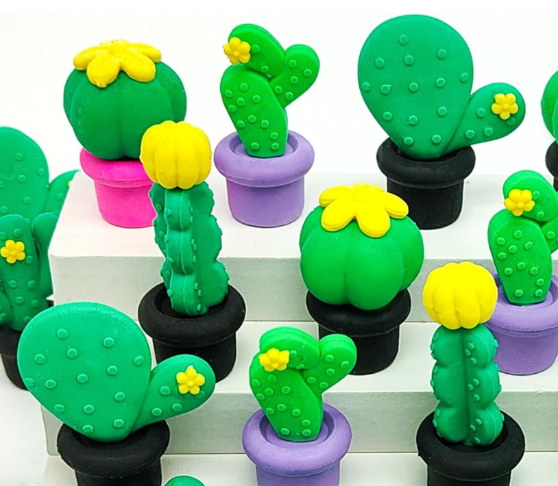 Party & Valentine Favors- Mini Cactus Eraser Toy