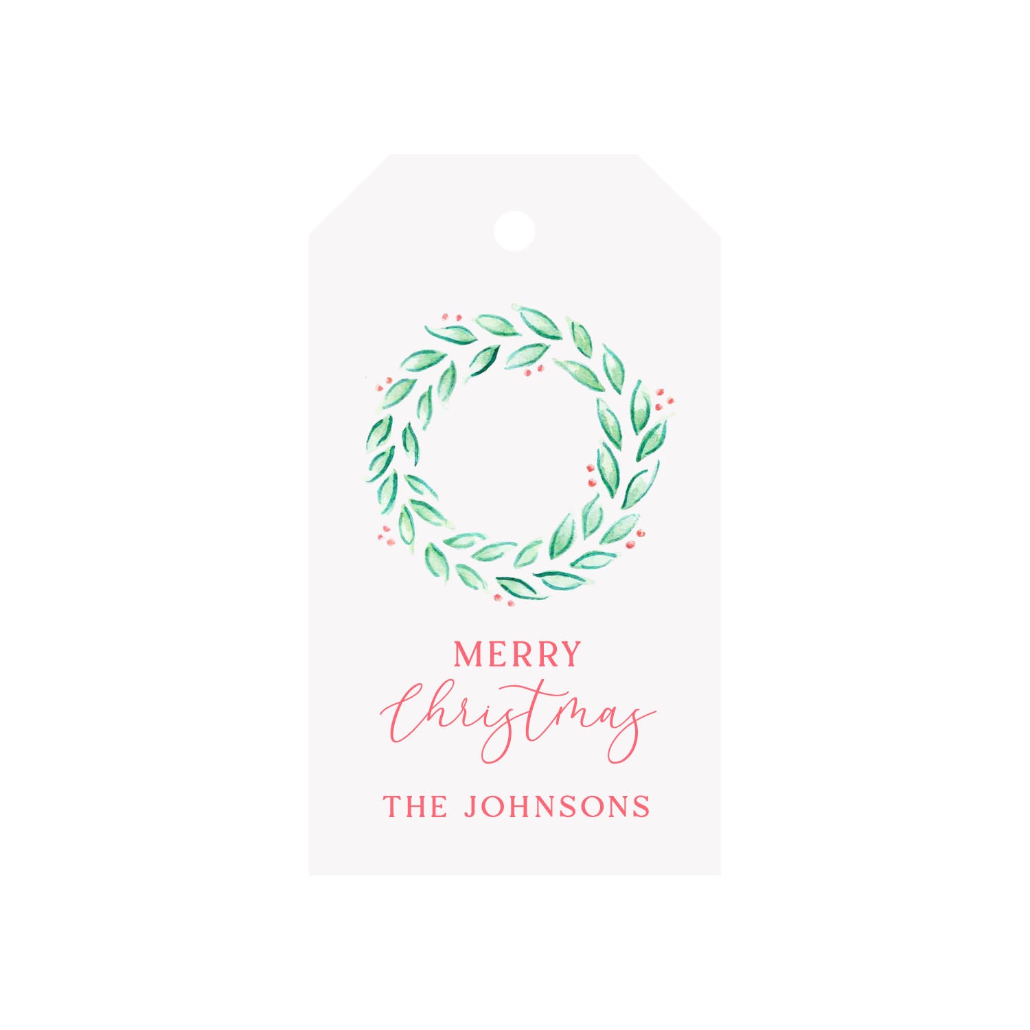 Simple Wreath Personalized Luggage Gift Tags