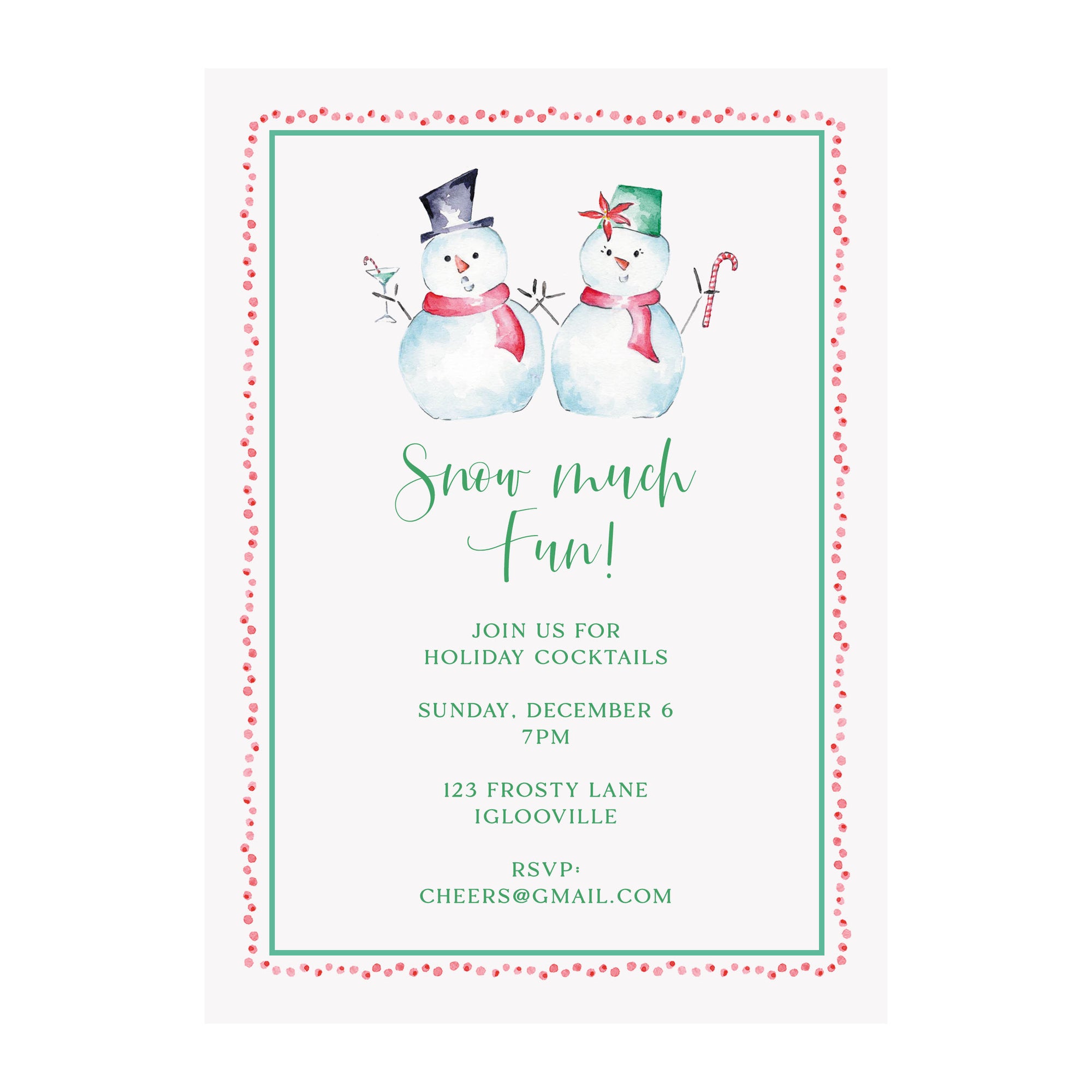 Snowmen Holiday Party Invitation