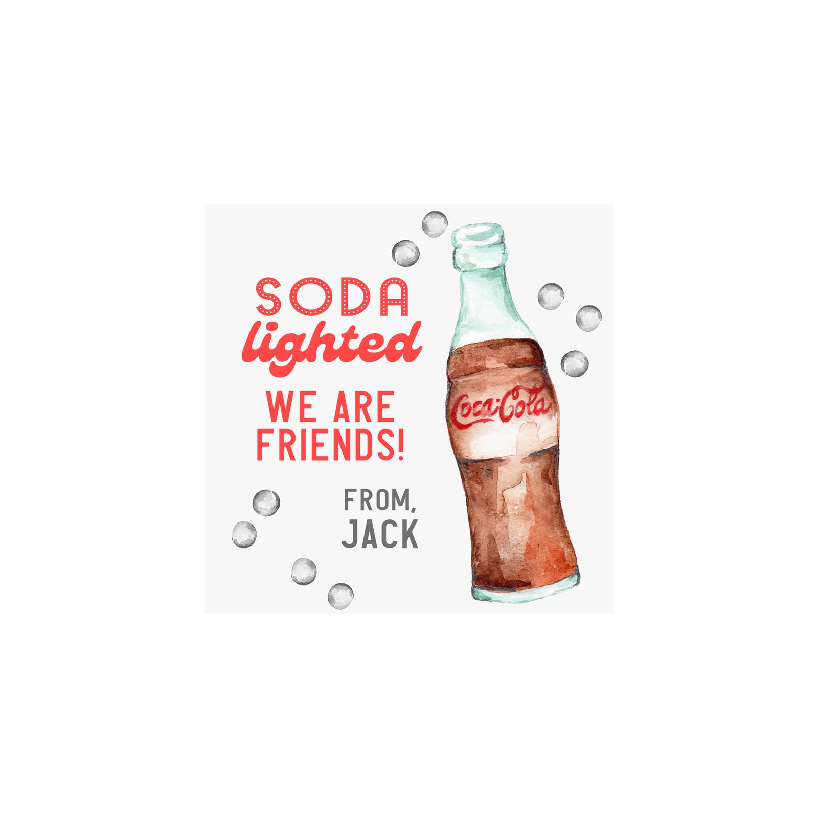 Soda-lighted Soda Can Valentine Gift Tags & Stickers