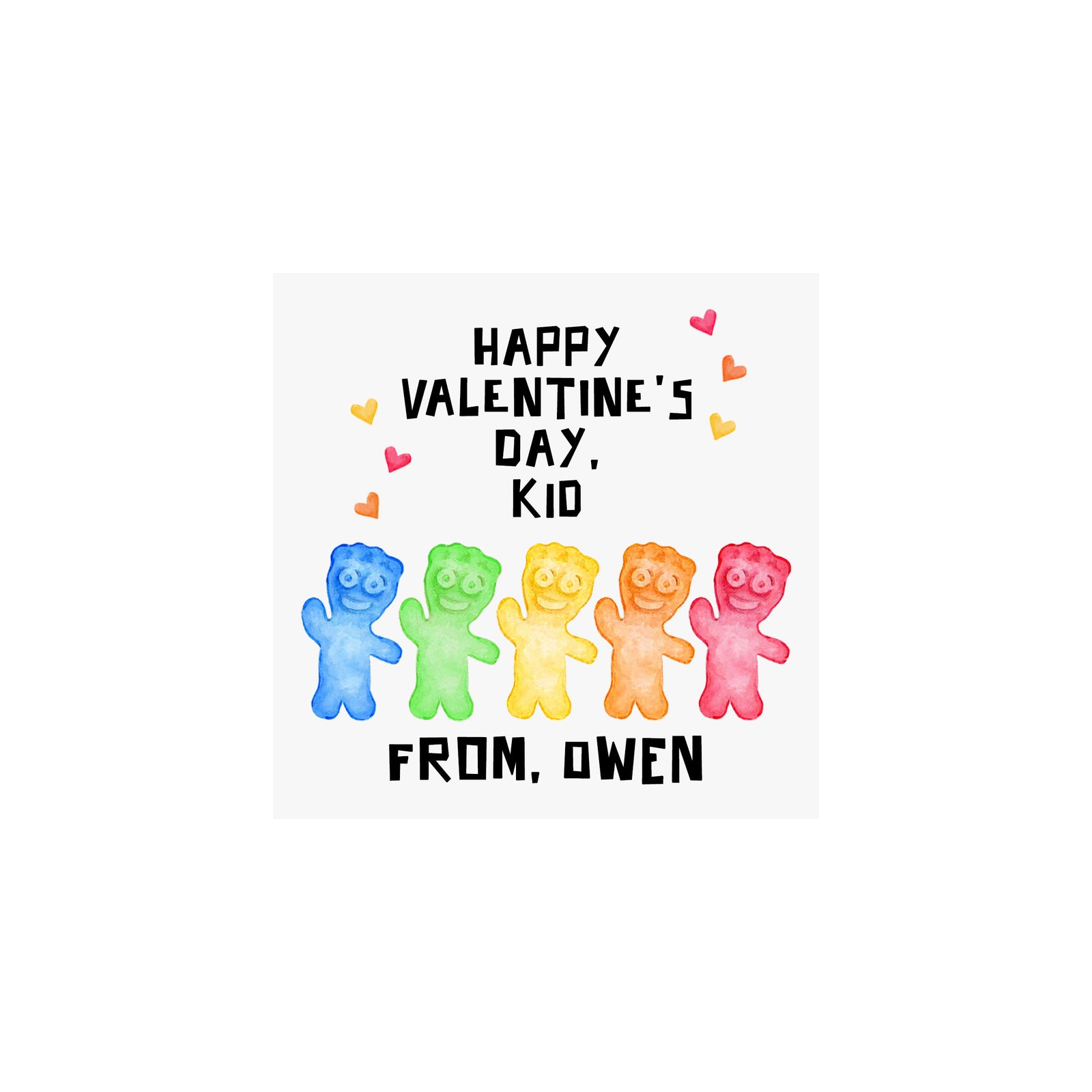 Sour Kids Valentine Gift Tags & Stickers