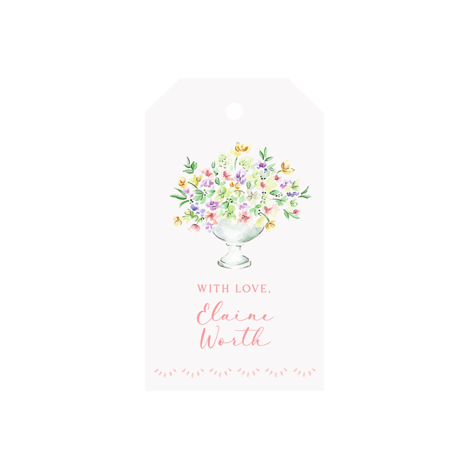 Spring Arrangement Personalized Angled/Drilled Gift Tags