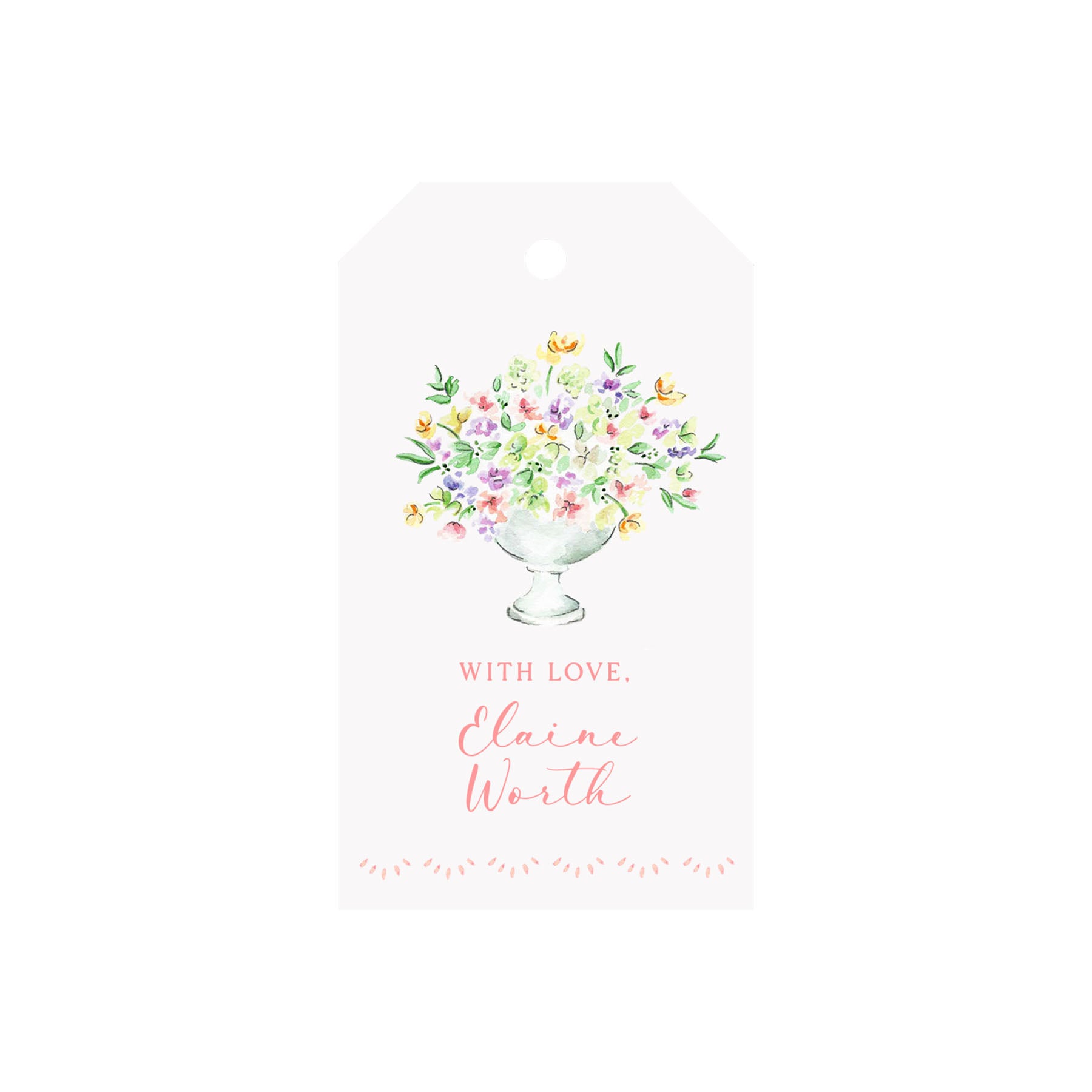 Spring Arrangement Personalized Angled/Drilled Gift Tags