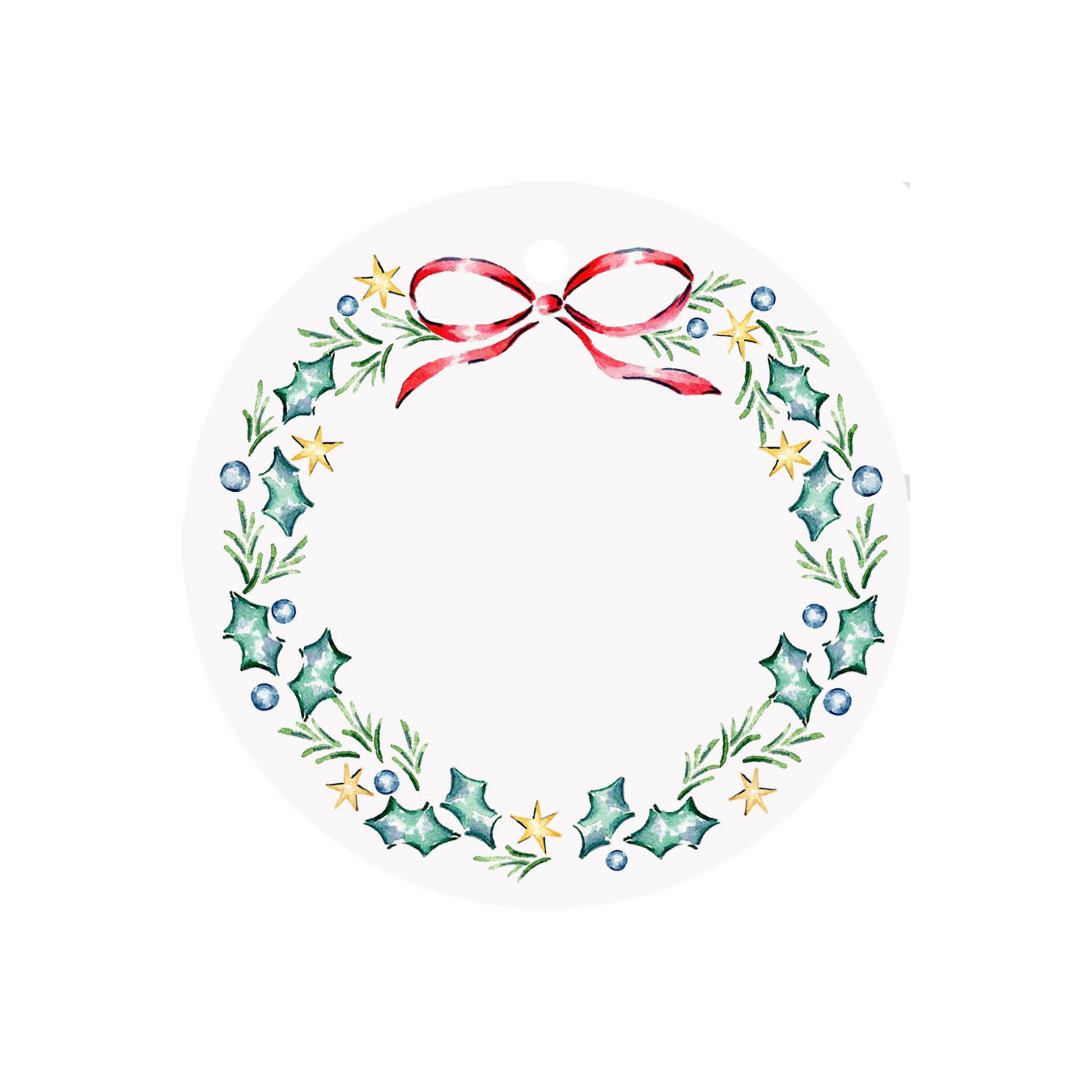 Starry Garland Wreath Circular Round Gift Tags