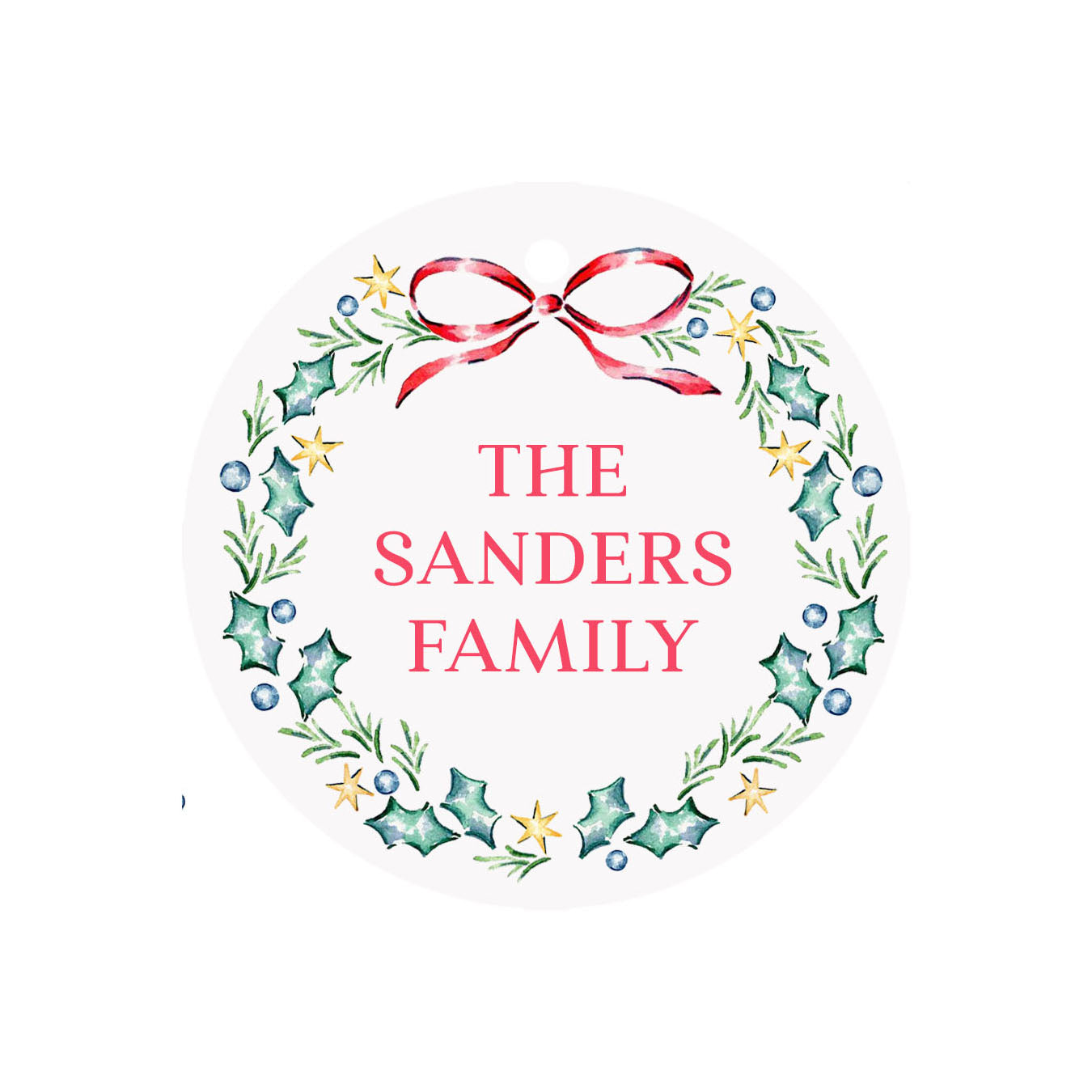 Starry Garland Circular Gift Tags- Personalized