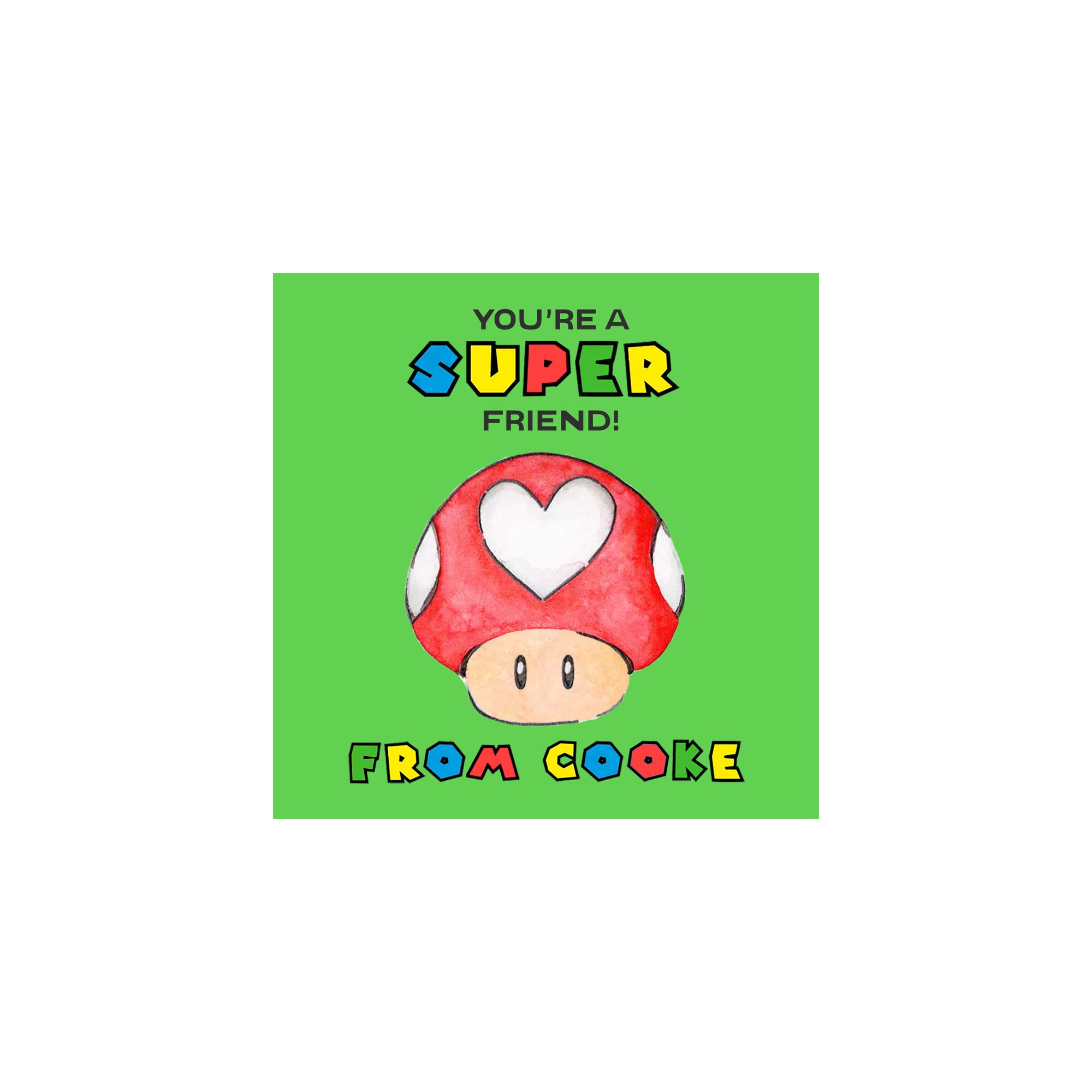 Mario Mushroom Valentine Gift Tags & Stickers