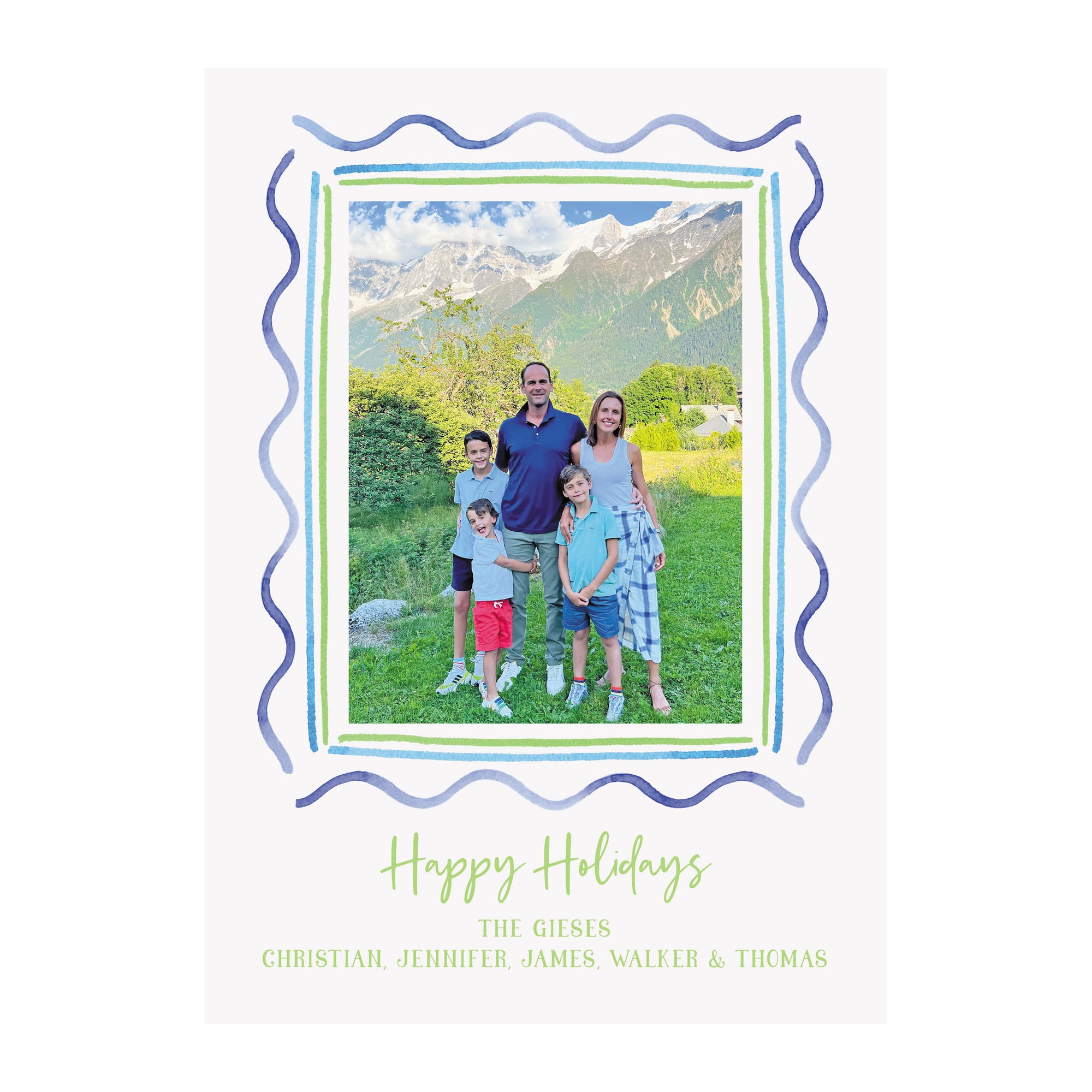 Sugarplum Swirls Holiday Photo Cards- Blue/Green