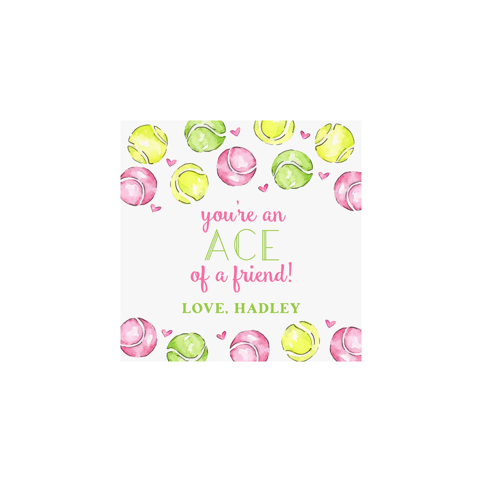 Tennis Balls Valentine Gift Tags & Stickers