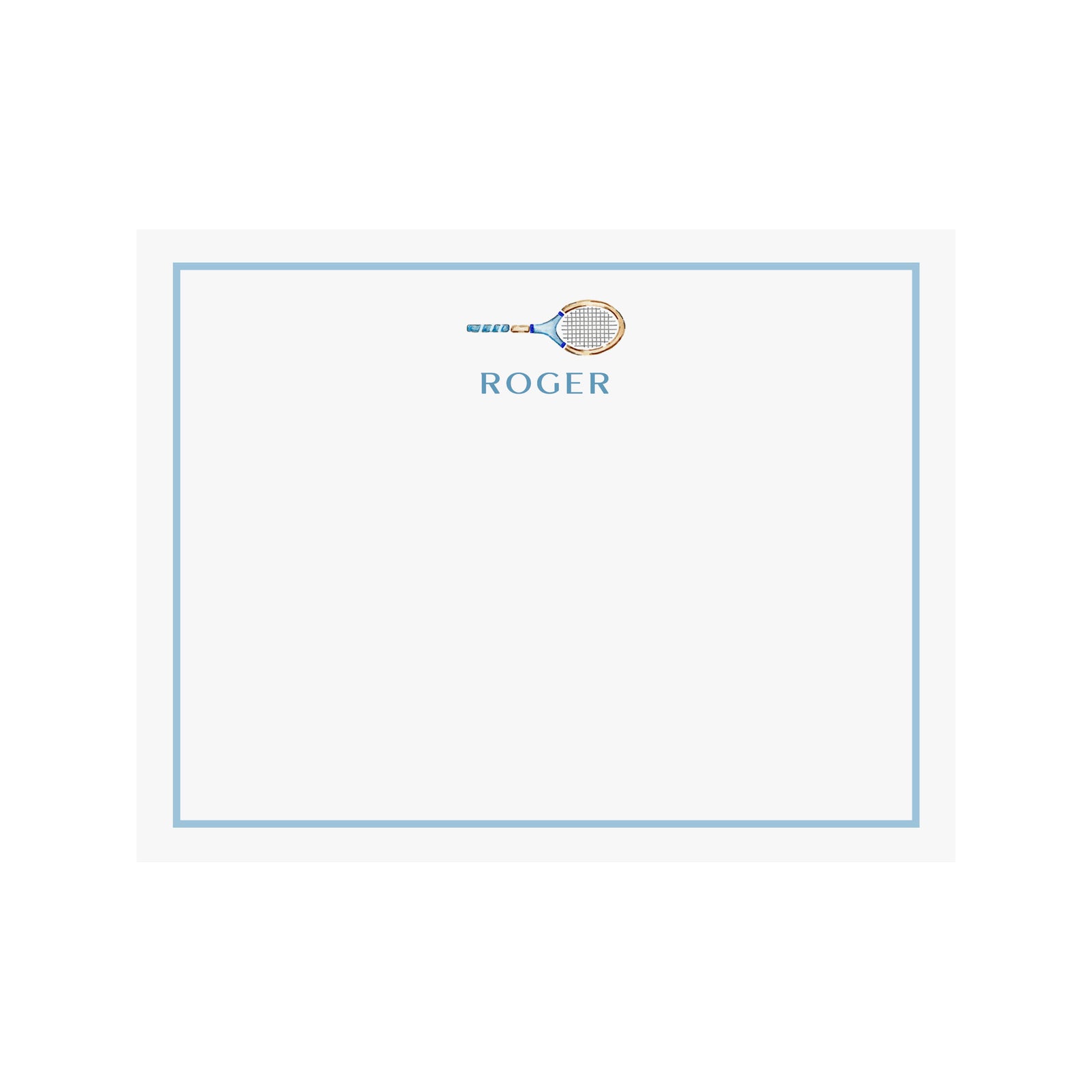 Tennis Vintage Racquet Stationery- Blue