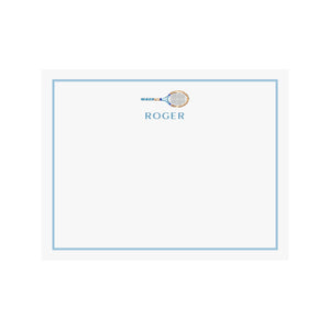 Tennis Vintage Racquet Stationery- Blue