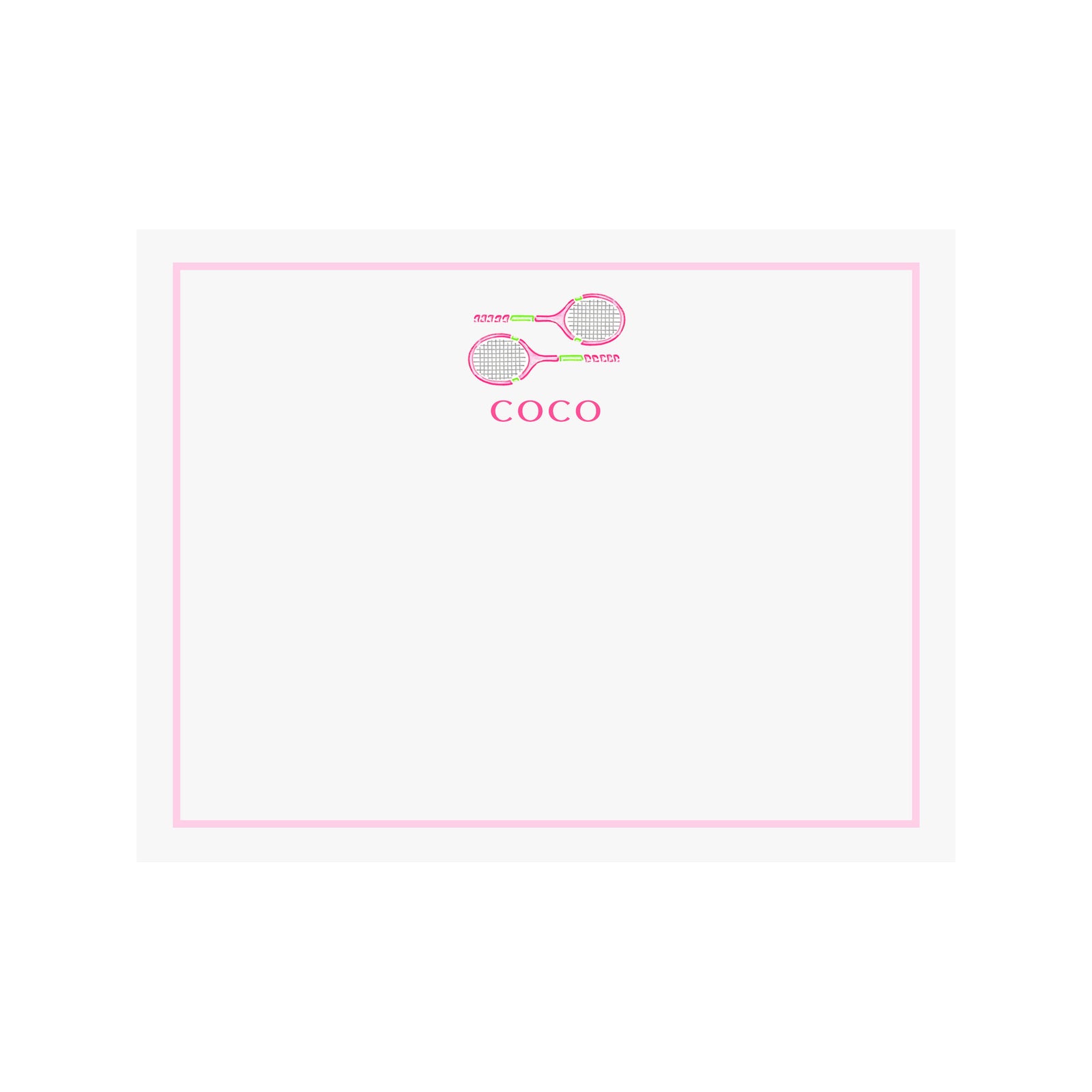 Tennis Vintage Racquet Stationery- Pink