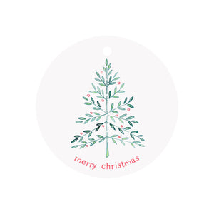 Thin Pine Circular Round Gift Tags