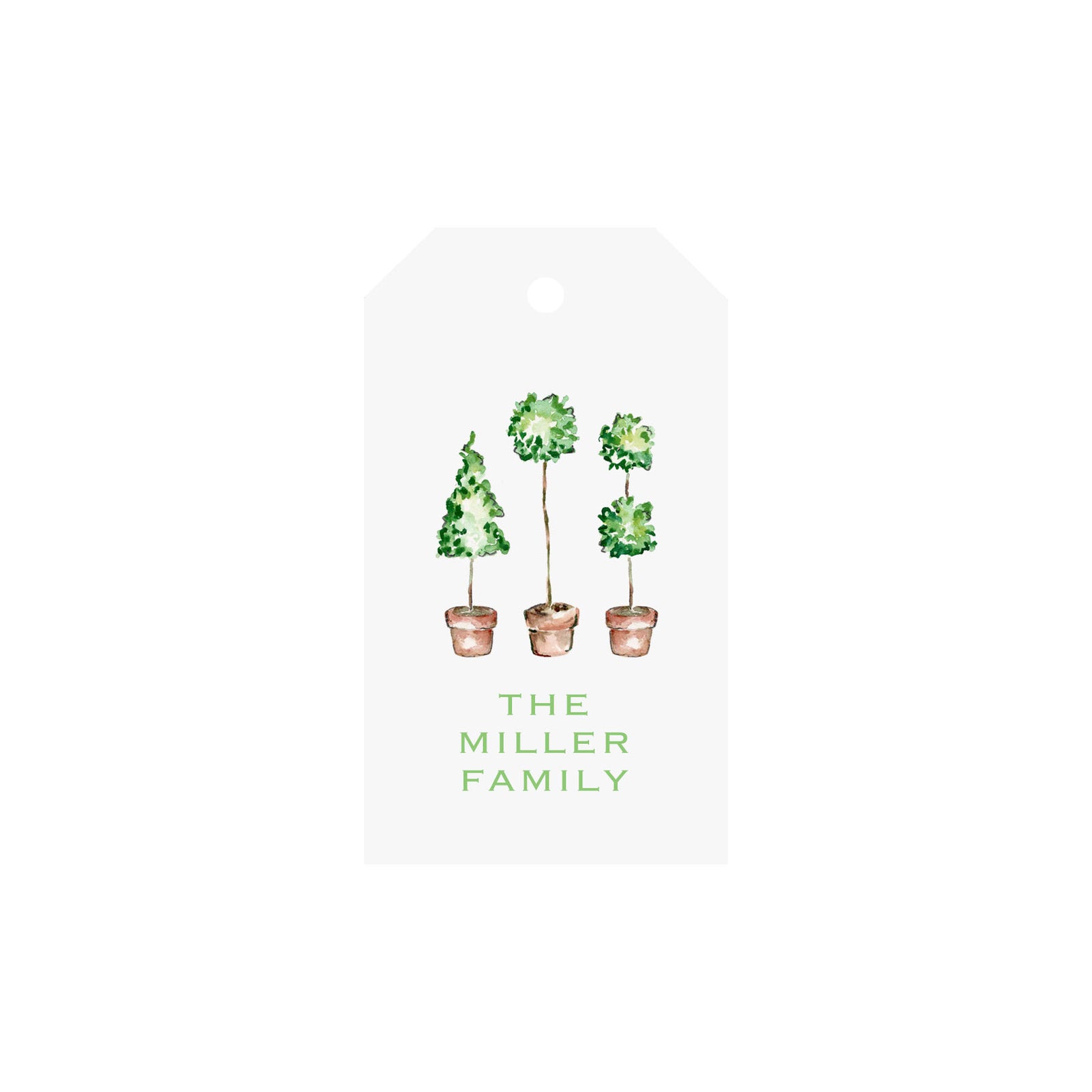 Garden Topiaries Personalized Angled/Drilled Gift Tags