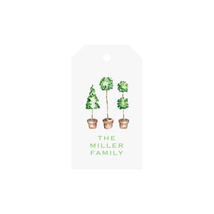 Garden Topiaries Personalized Angled/Drilled Gift Tags