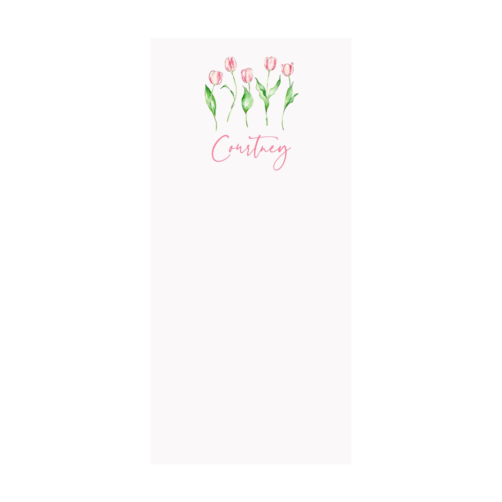 Tulips Pink Notepad- Personalized
