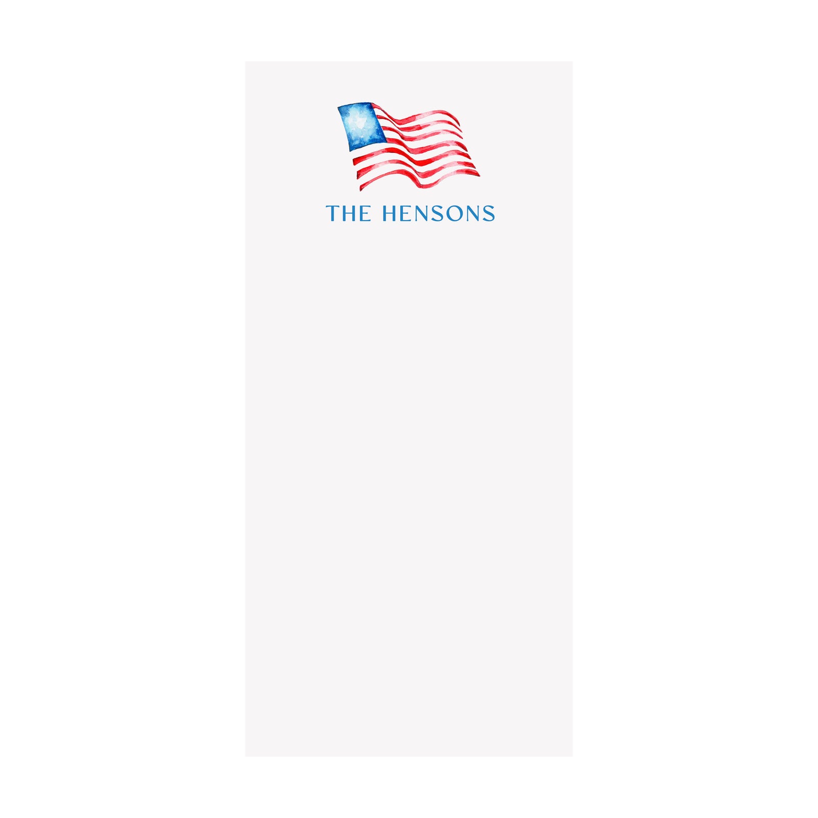 American Flag Notepad- Waving Flag- Personalized